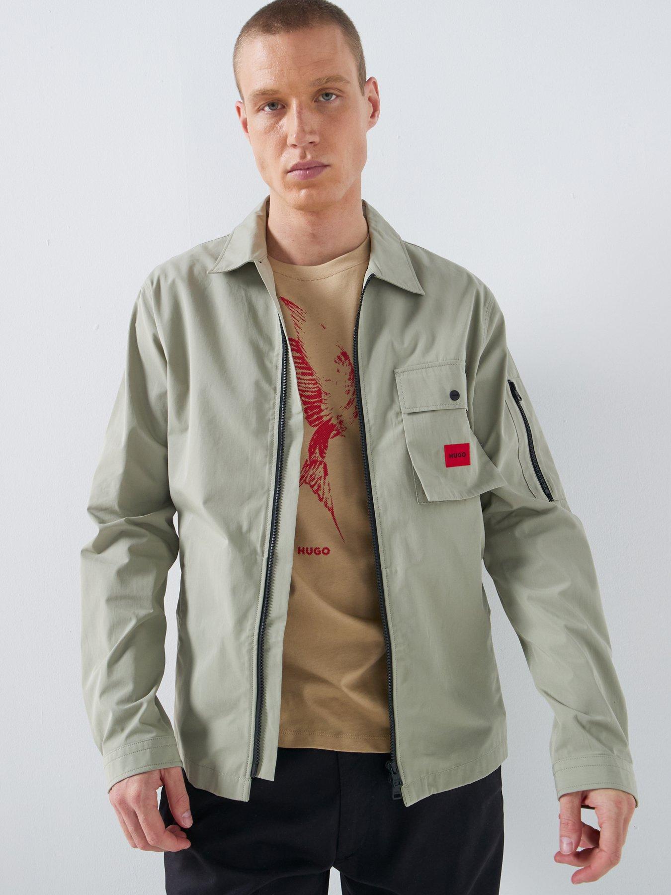 Image 6 of 6 of HUGO Emmond Oversize Fit Overshirt - Light Green