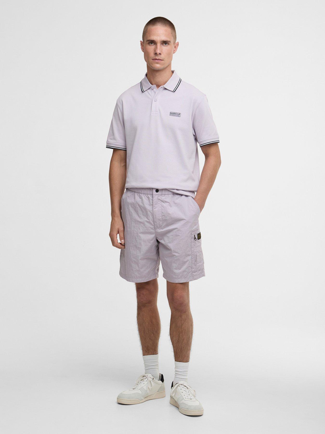  image of barbour-international-inline-relaxed-shorts-purple