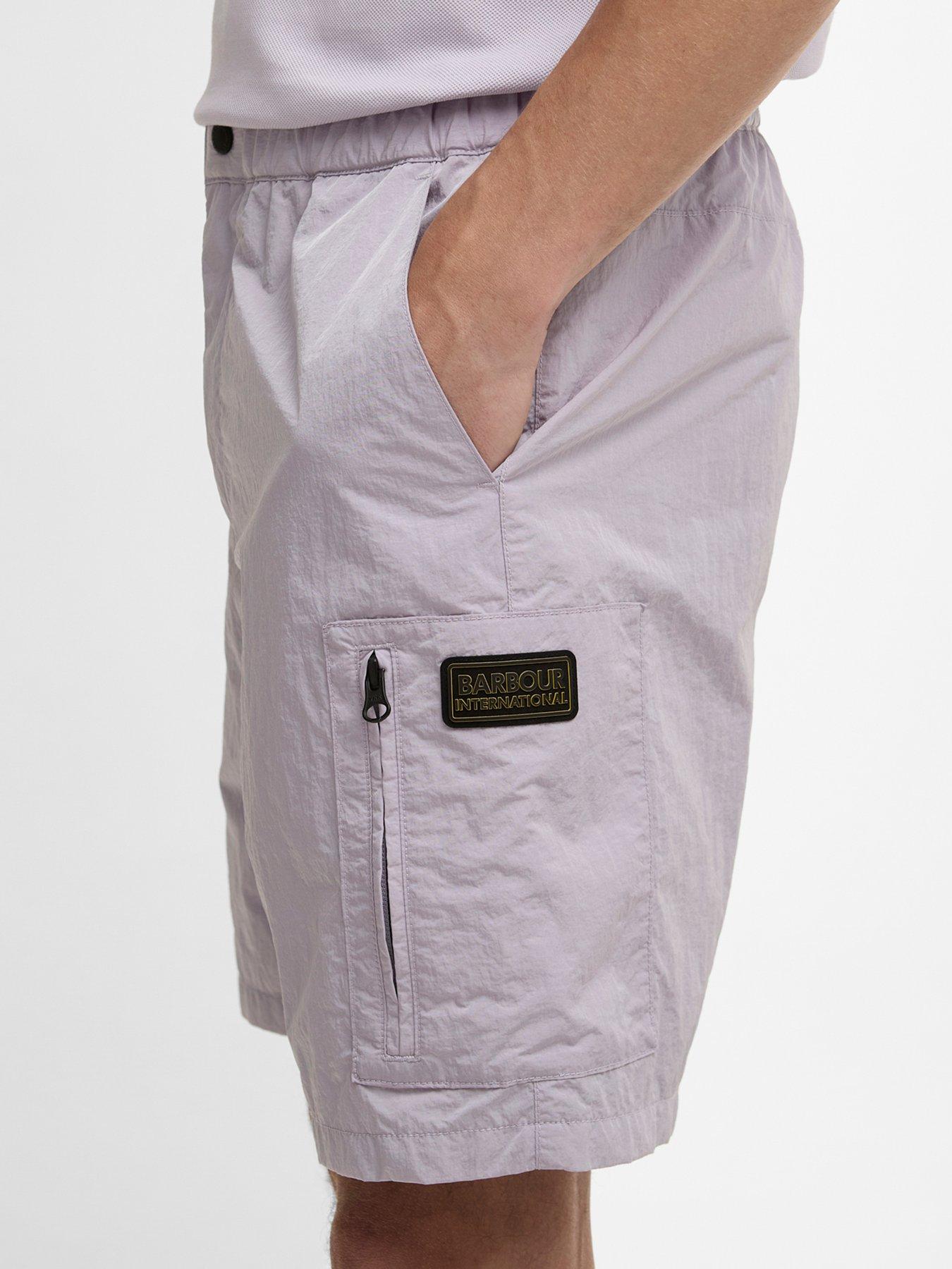  image of barbour-international-inline-relaxed-shorts-purple