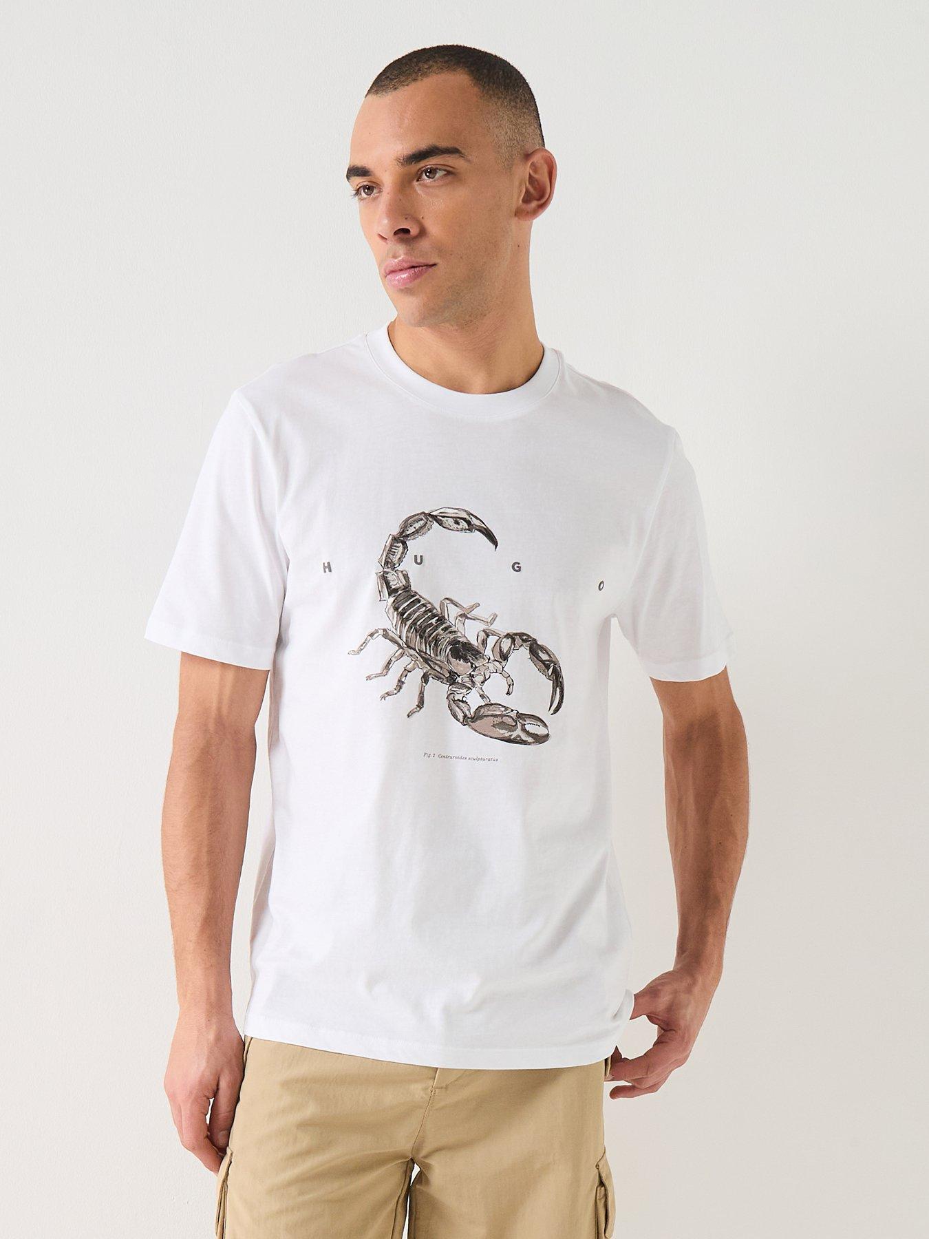 HUGO Discorb Scorpion Print T-Shirt - White
