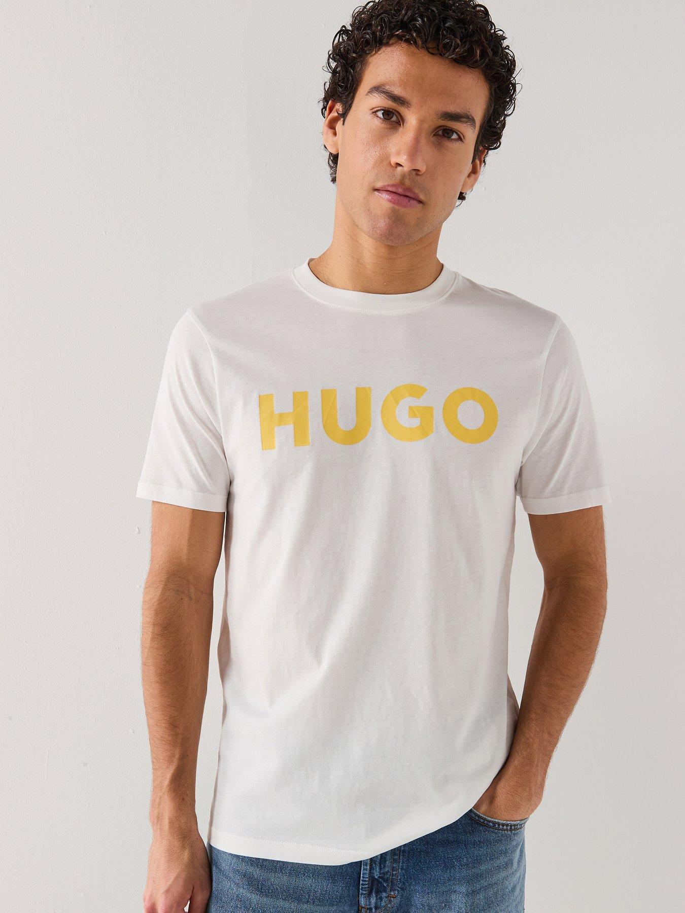 HUGO Dulivio Regular Fit Large Logo T-Shirt - Natural