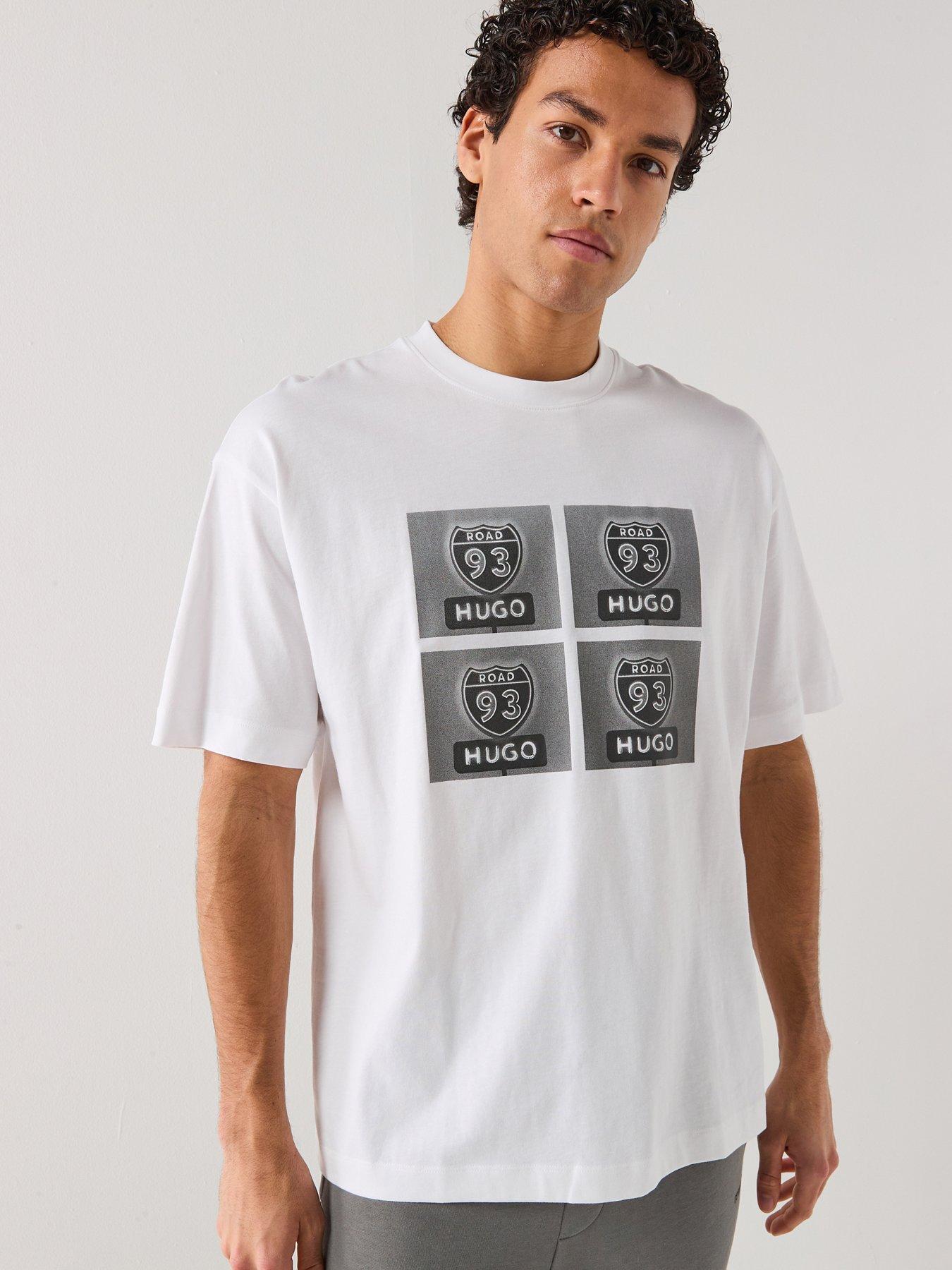 HUGO Draxon Oversize Fit Printed T-Shirt - White