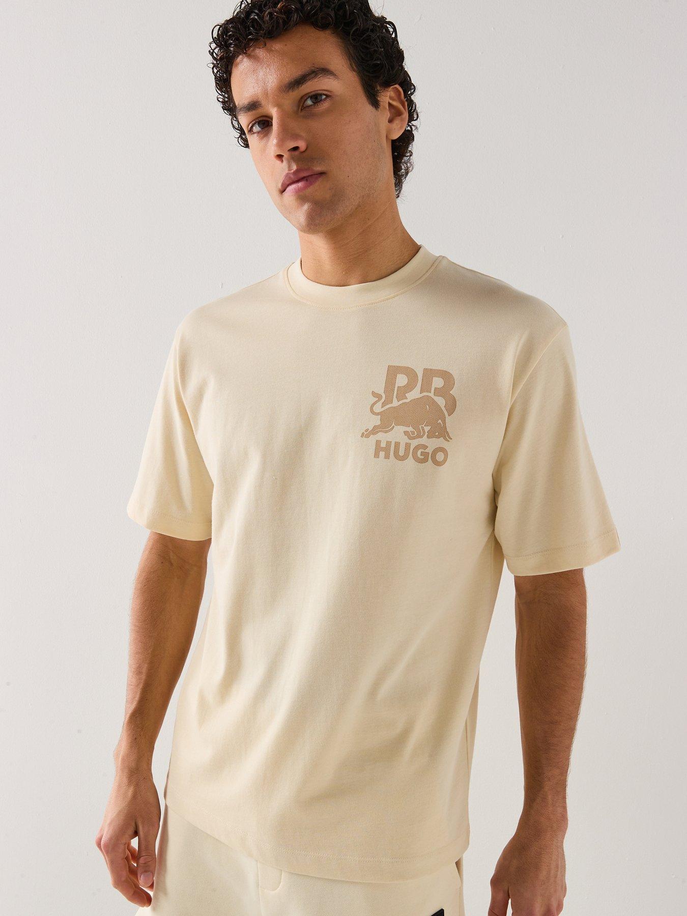 HUGO X RB Relaxed Fit Bull Motif Logo T-Shirt - Natural