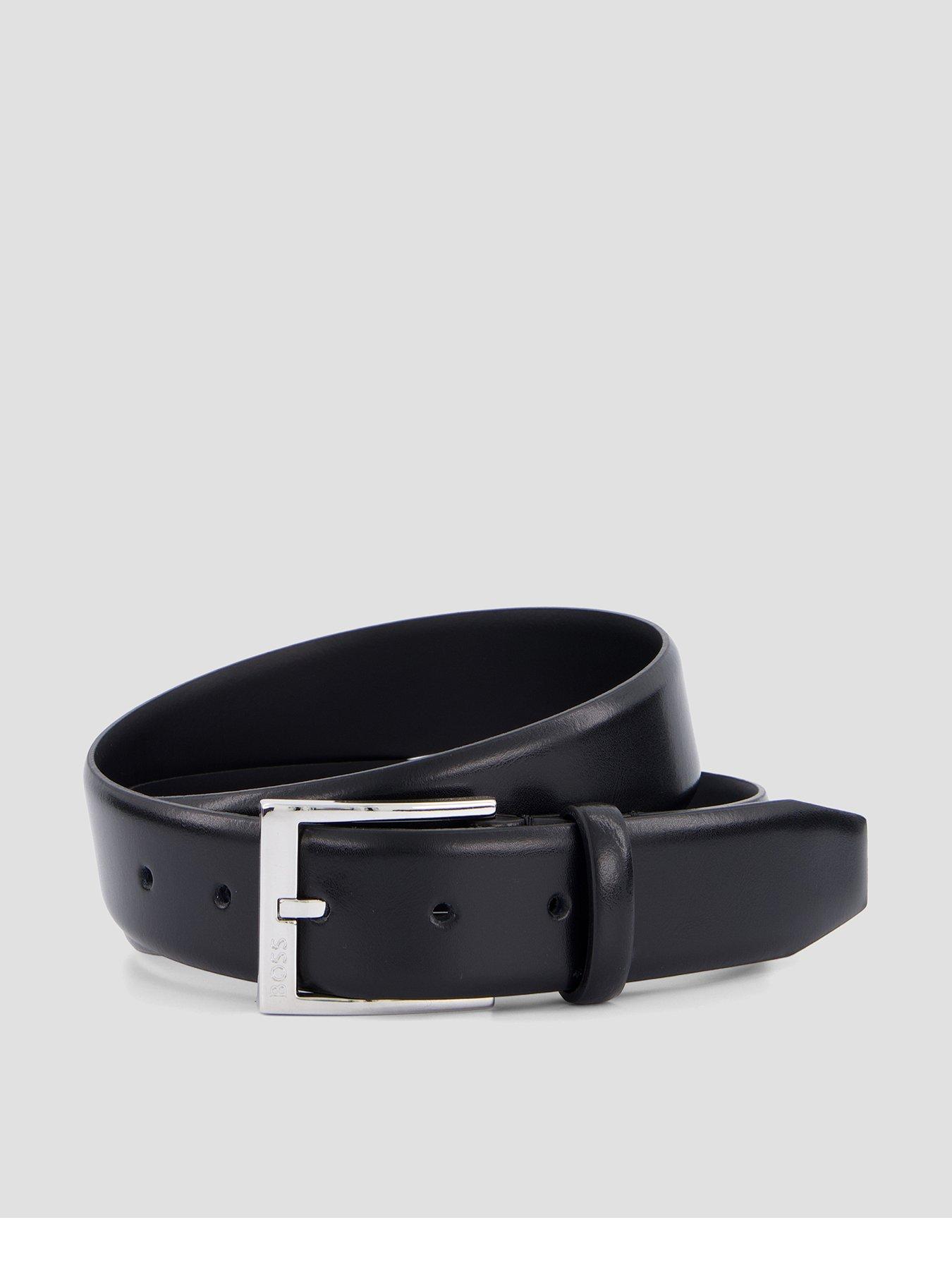 BOSS Elloy-Pc-An High Shine Formal Leather Belt - Black