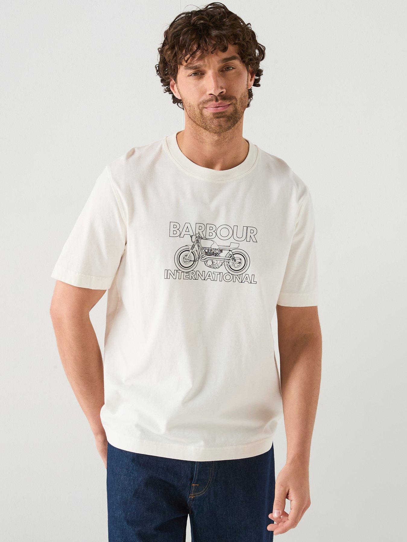 Barbour International Cowl Motorbike Graphic Relaxed T-Shirt - White