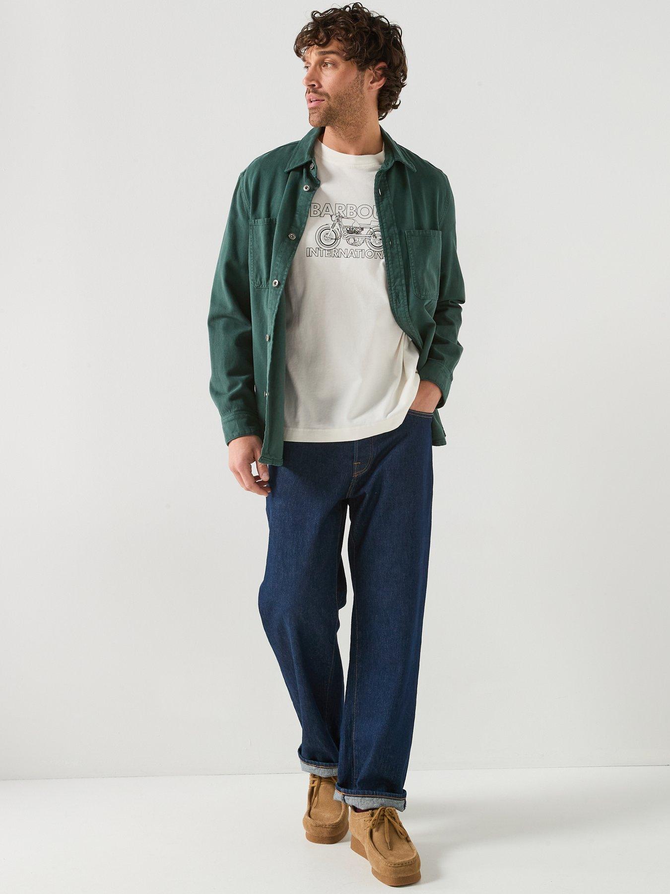 Image 3 of 6 of Barbour International Cowl Motorbike Graphic Relaxed T-Shirt - White