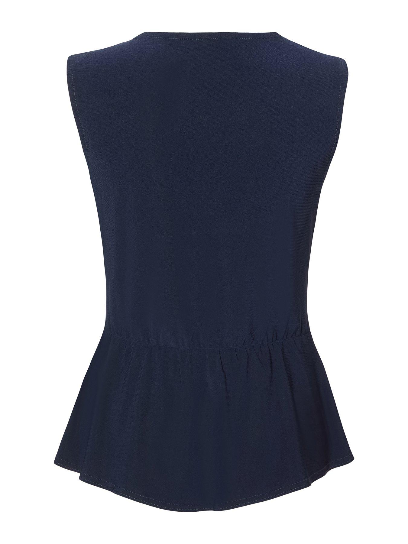  image of quiz-navy-buckle-waist-top