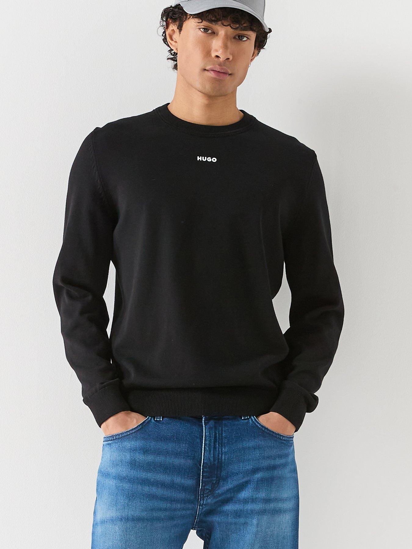 HUGO San Cassius Slim Fit Crew Neck Knitted Jumper - Black