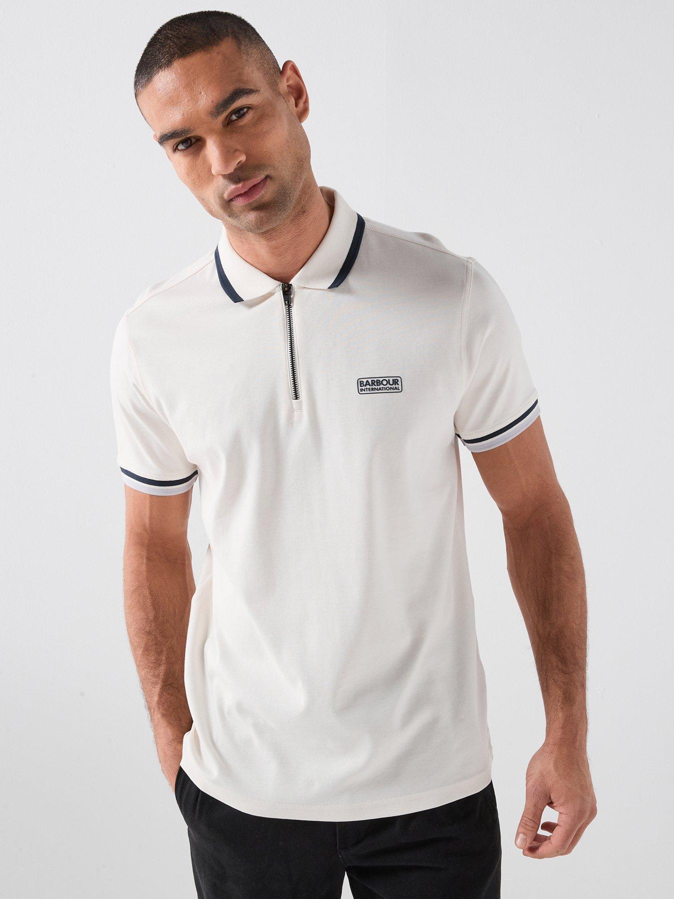 Barbour International Barbour International Panter Interlock Zipped Polo Shirt - White
