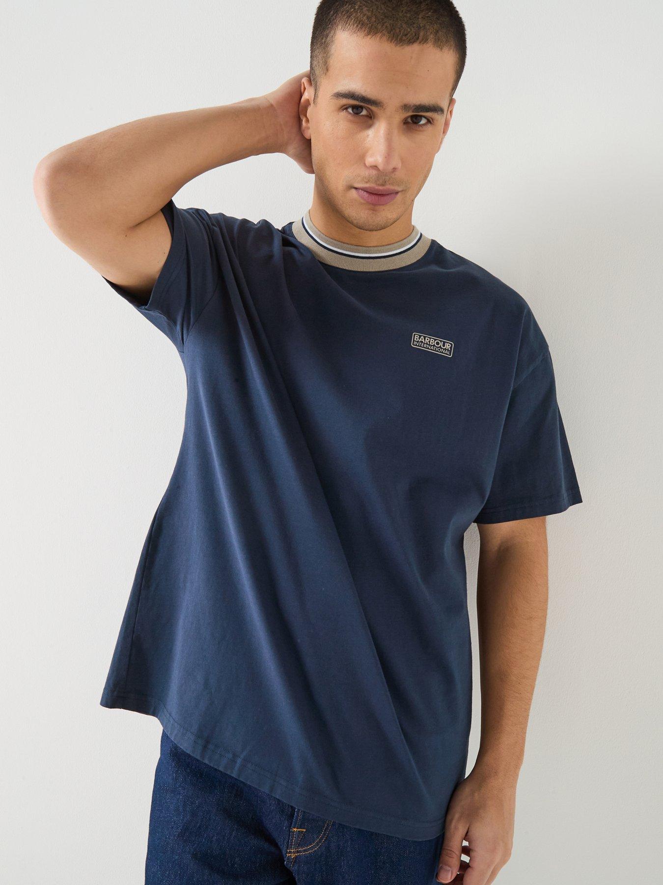 Barbour International Barbour International Oversized Taley Tipped T-Shirt - Navy