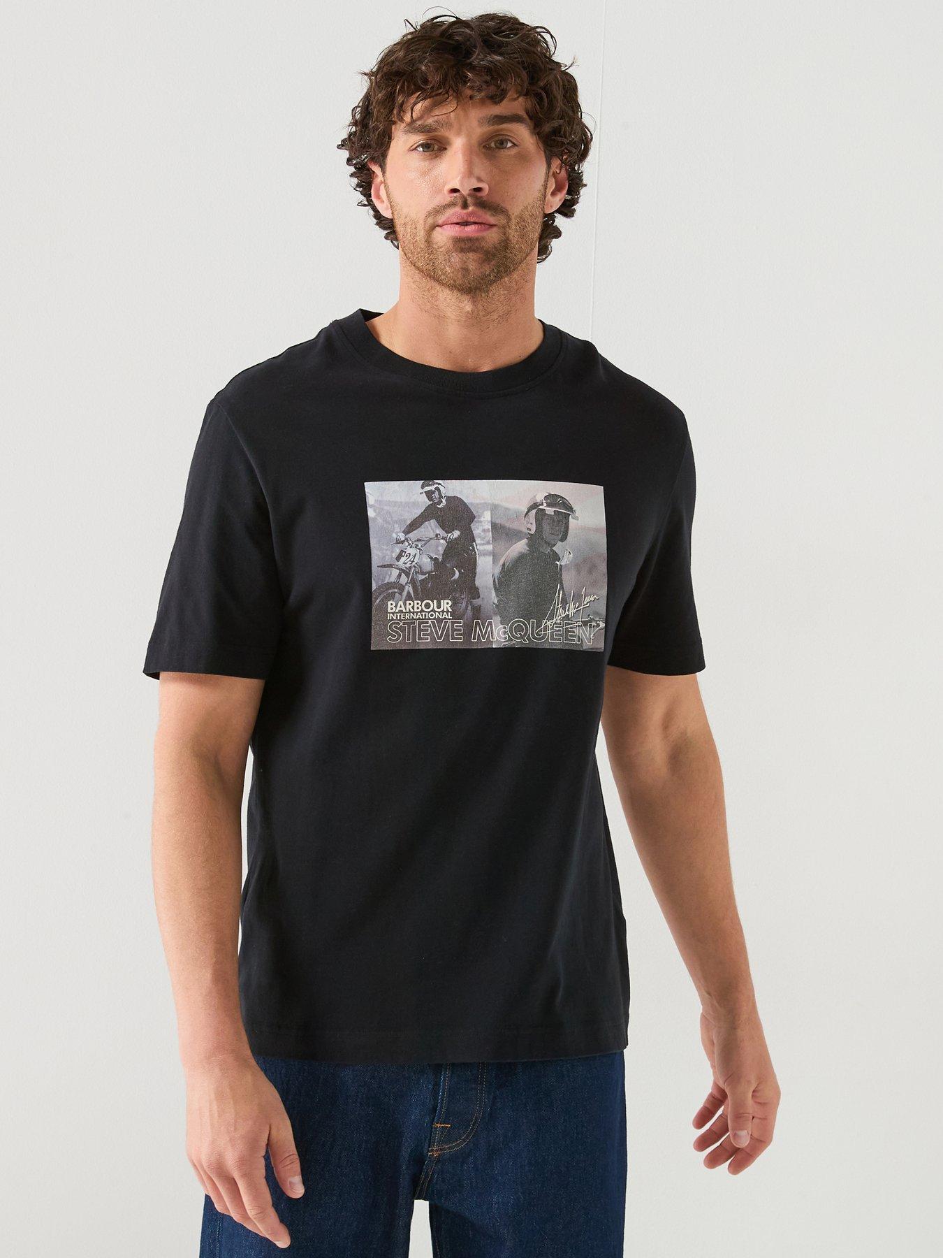 Image 1 of 5 of Barbour International X Steve Mcqueen Hellen Photographic T-Shirt - Black