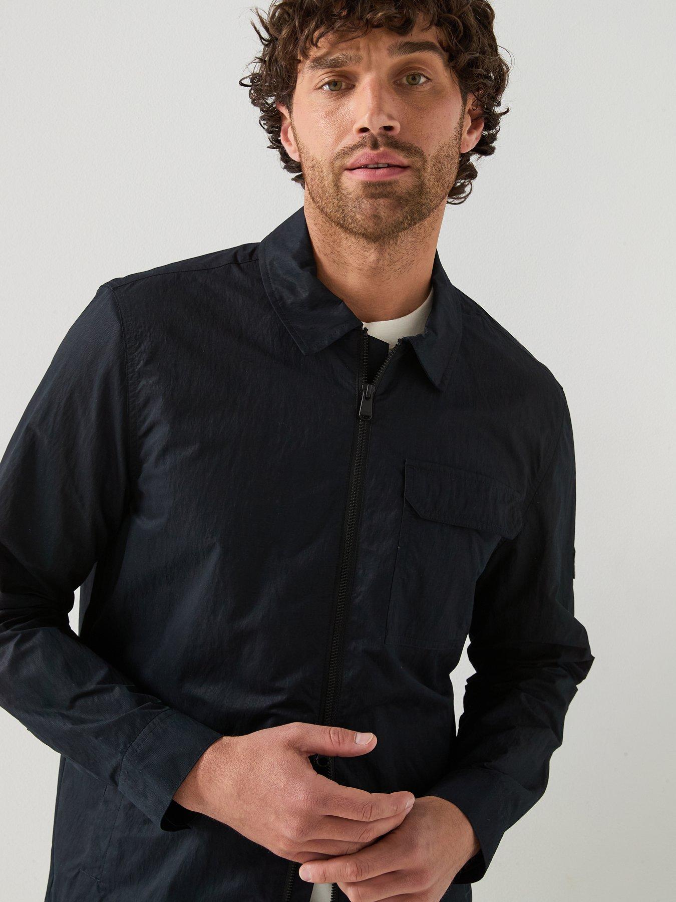  image of barbour-international-warren-overshirt-black