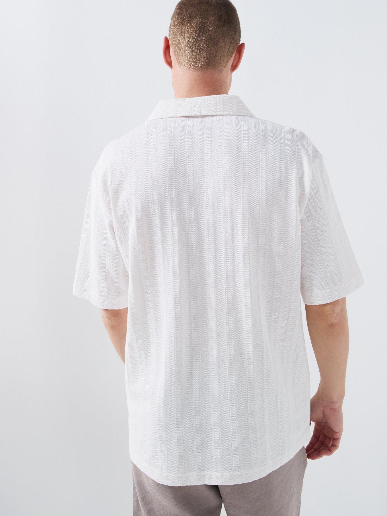 Image 2 of 6 of HUGO Dalibo Relaxed Fit Open Collar Polo Shirt - Natural