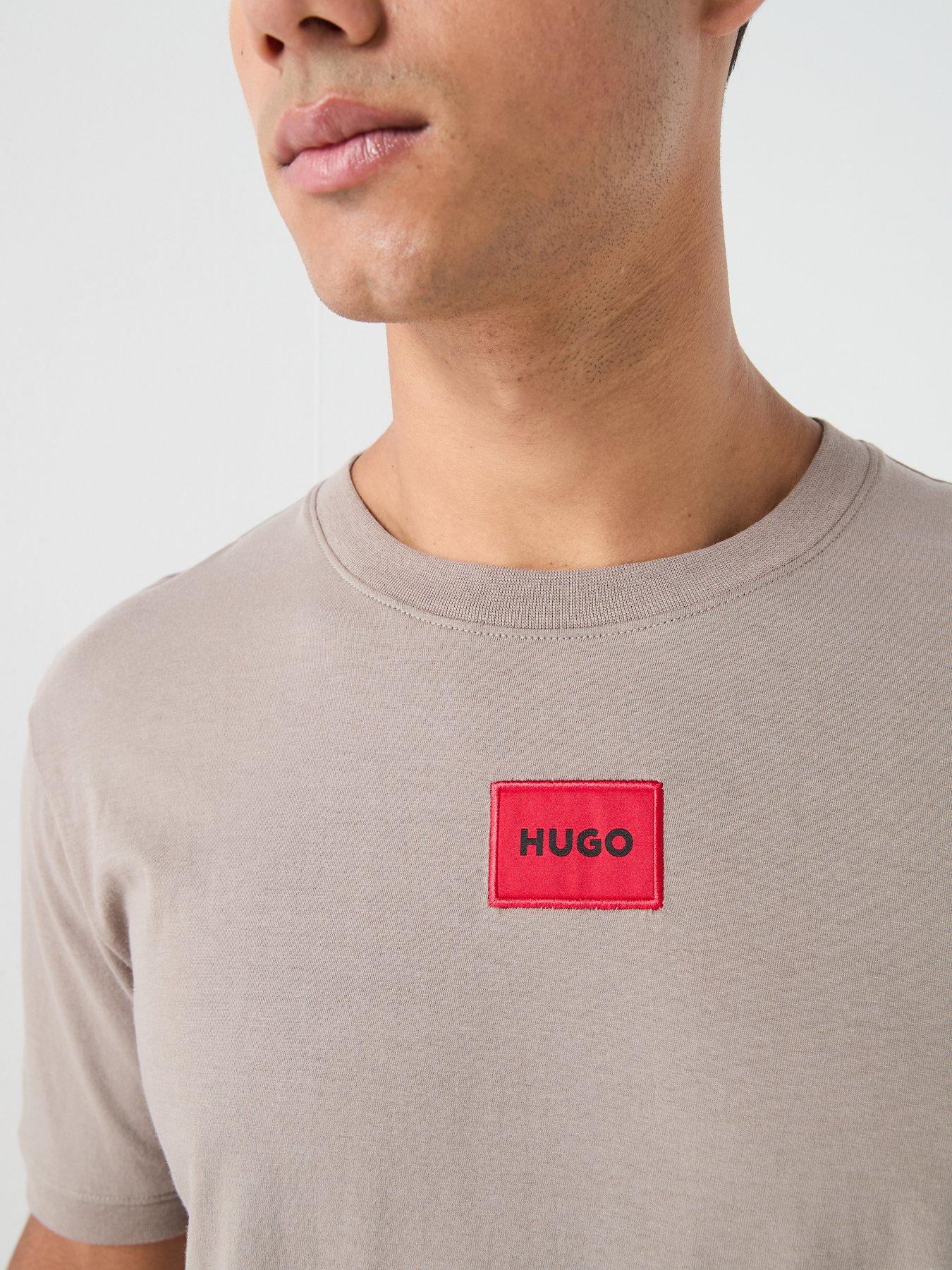  image of hugo-diragolino212-centre-patch-logo-t-shirt-light-brown