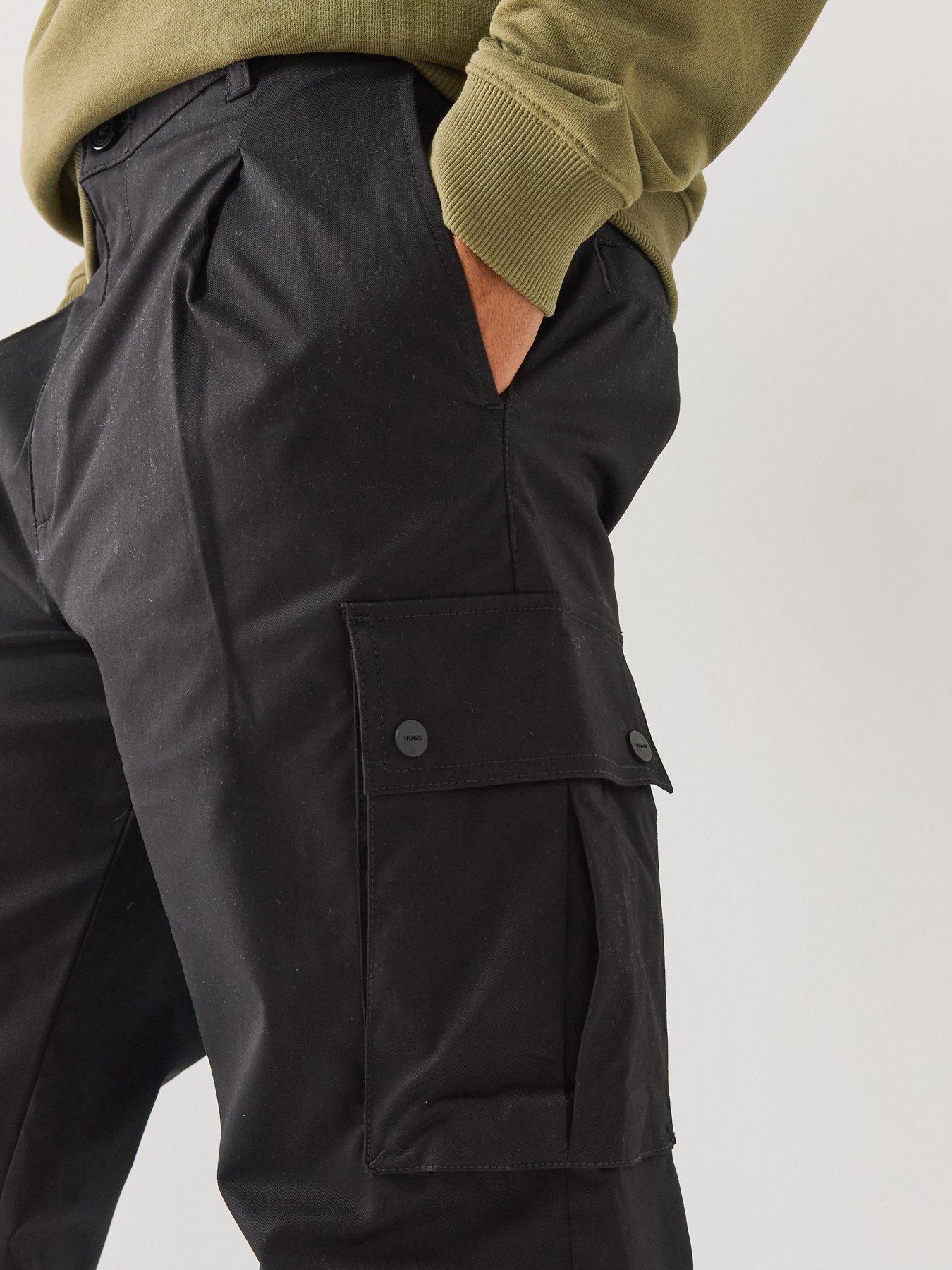 Image 4 of 5 of HUGO Craysen261 Straight Fit Cargo Trousers - Black