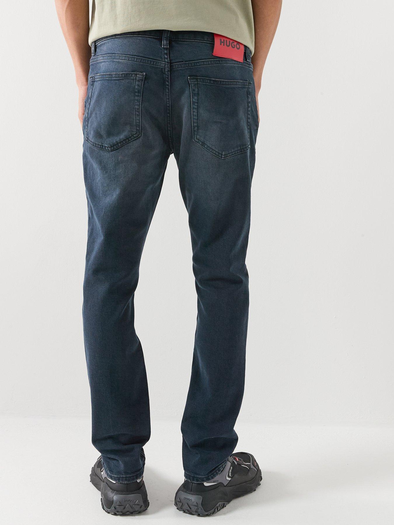  image of hugo-734-extra-slim-fit-jeans-dark-blue