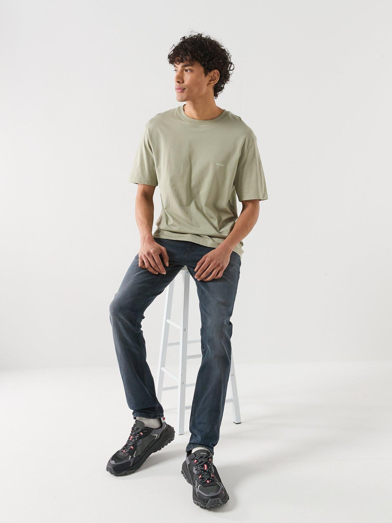  image of hugo-734-extra-slim-fit-jeans-dark-blue