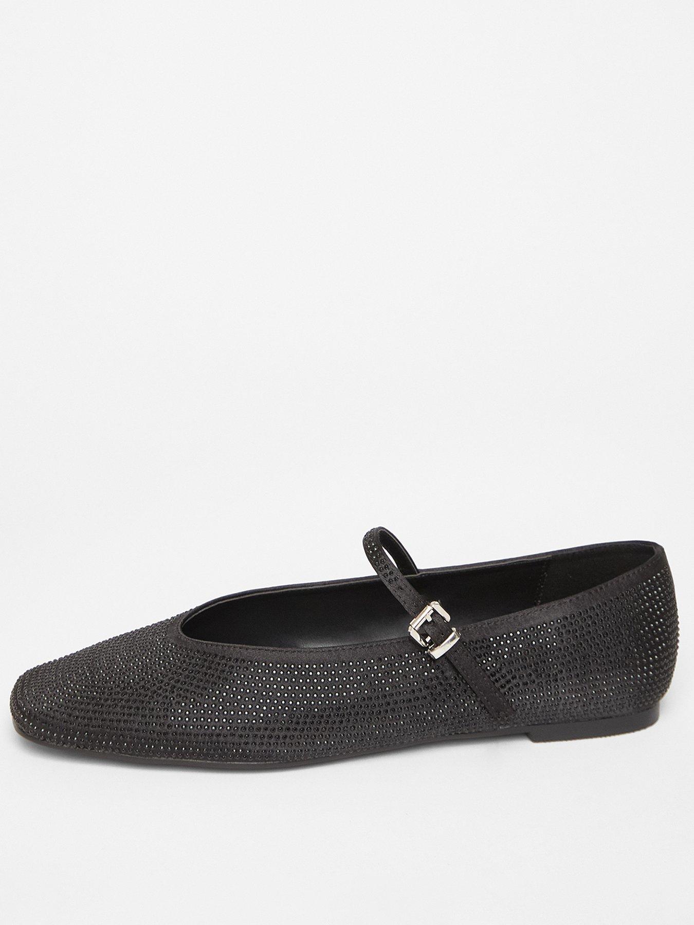  image of quiz-black-diamante-embellished-pumps