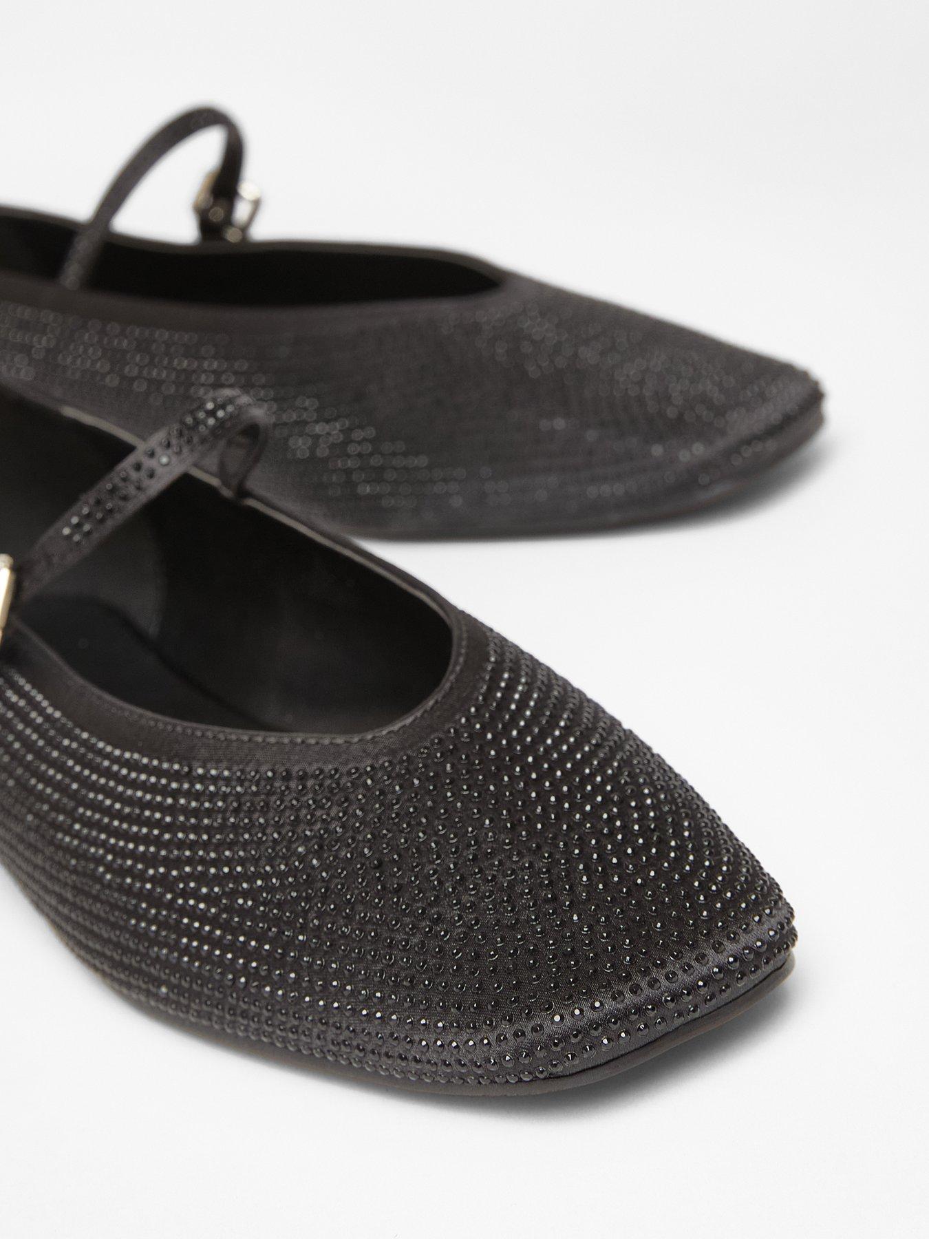  image of quiz-black-diamante-embellished-pumps