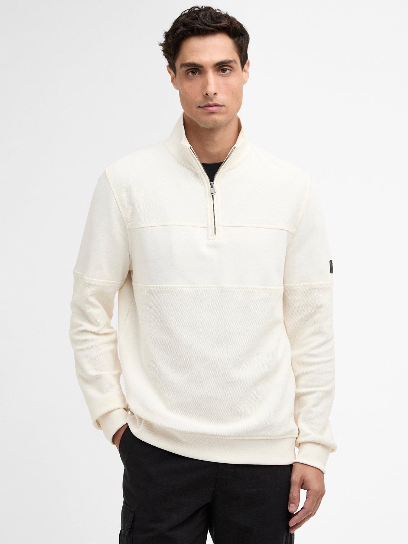 Image 1 of 5 of Barbour International Kaspian Half Zip Sweatshirt - White