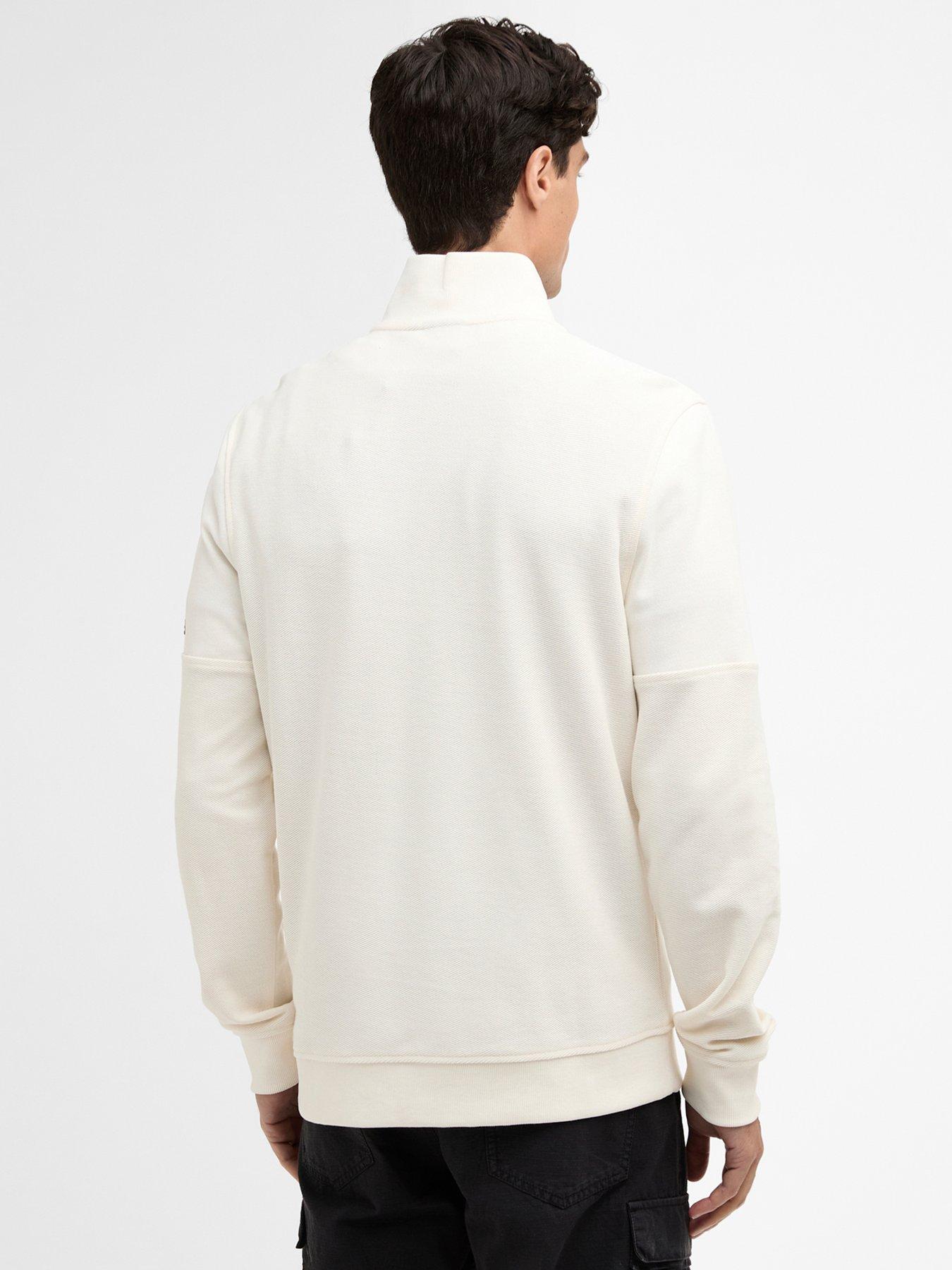 Image 2 of 5 of Barbour International Kaspian Half Zip Sweatshirt - White