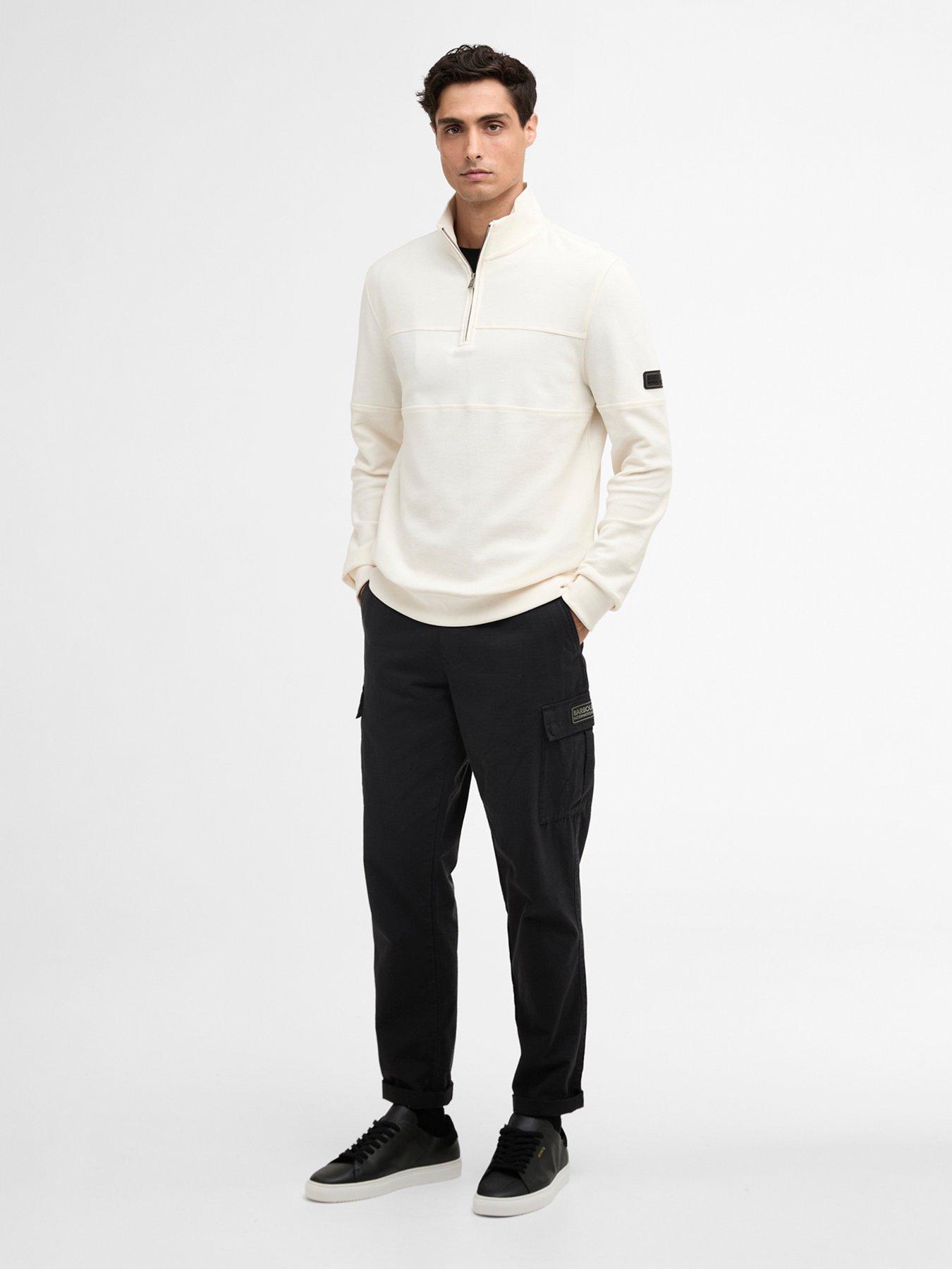 Image 3 of 5 of Barbour International Kaspian Half Zip Sweatshirt - White