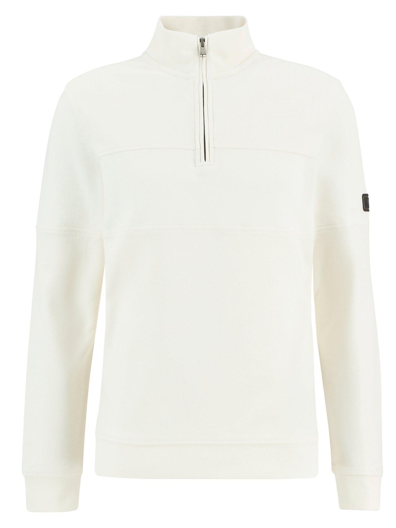 Image 5 of 5 of Barbour International Kaspian Half Zip Sweatshirt - White