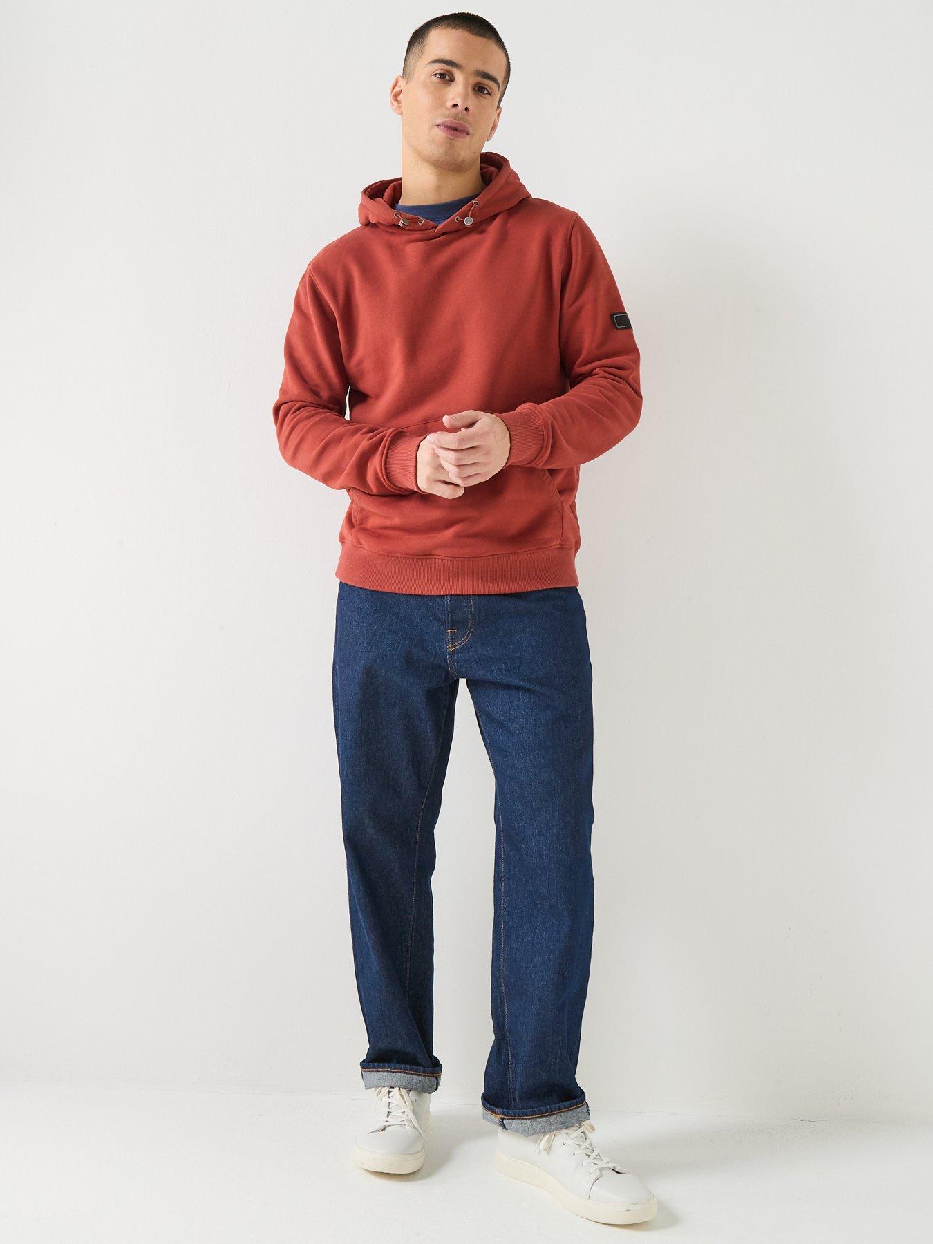  image of barbour-international-ehan-hoodie-dark-orange