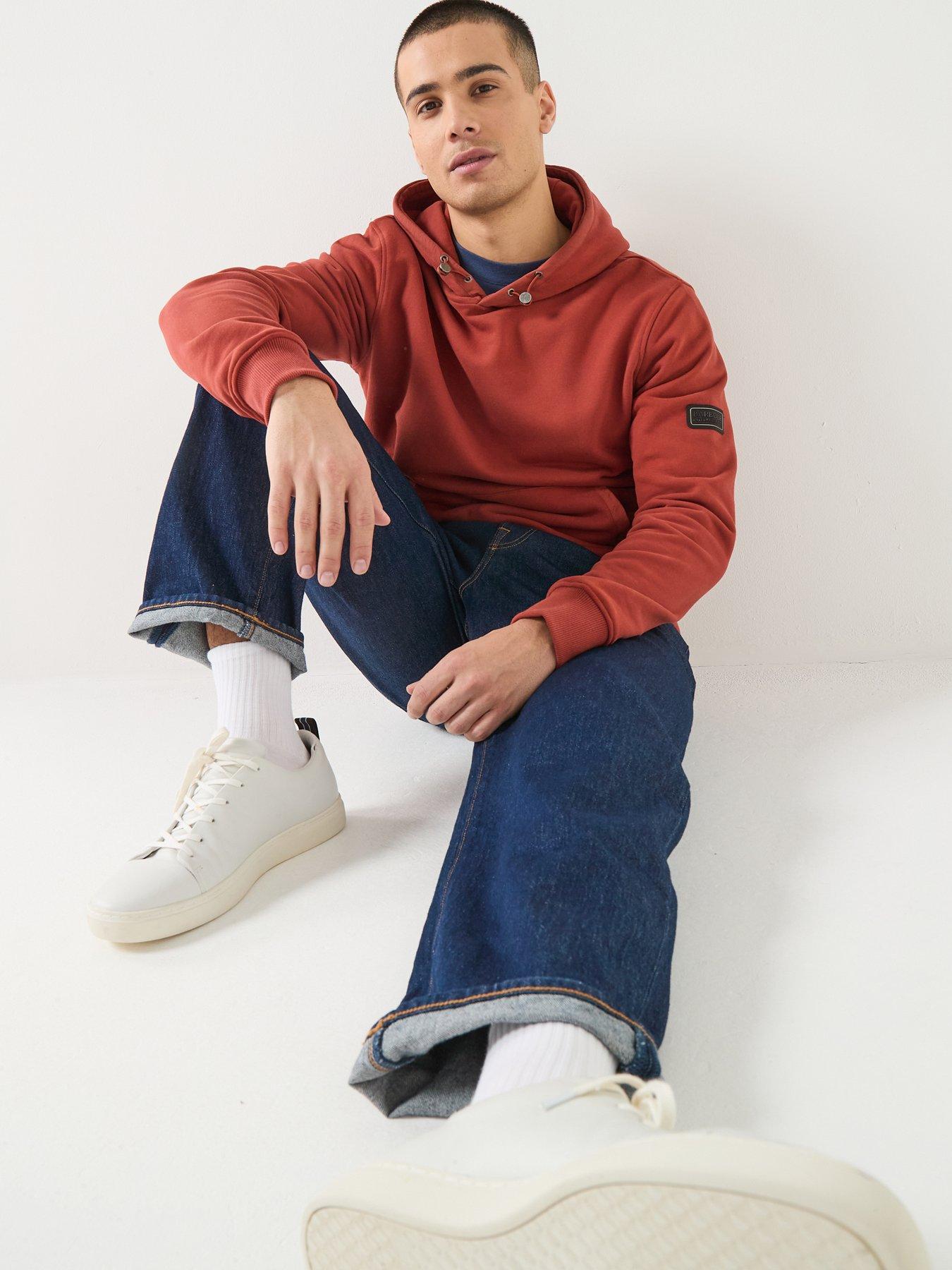  image of barbour-international-ehan-hoodie-dark-orange