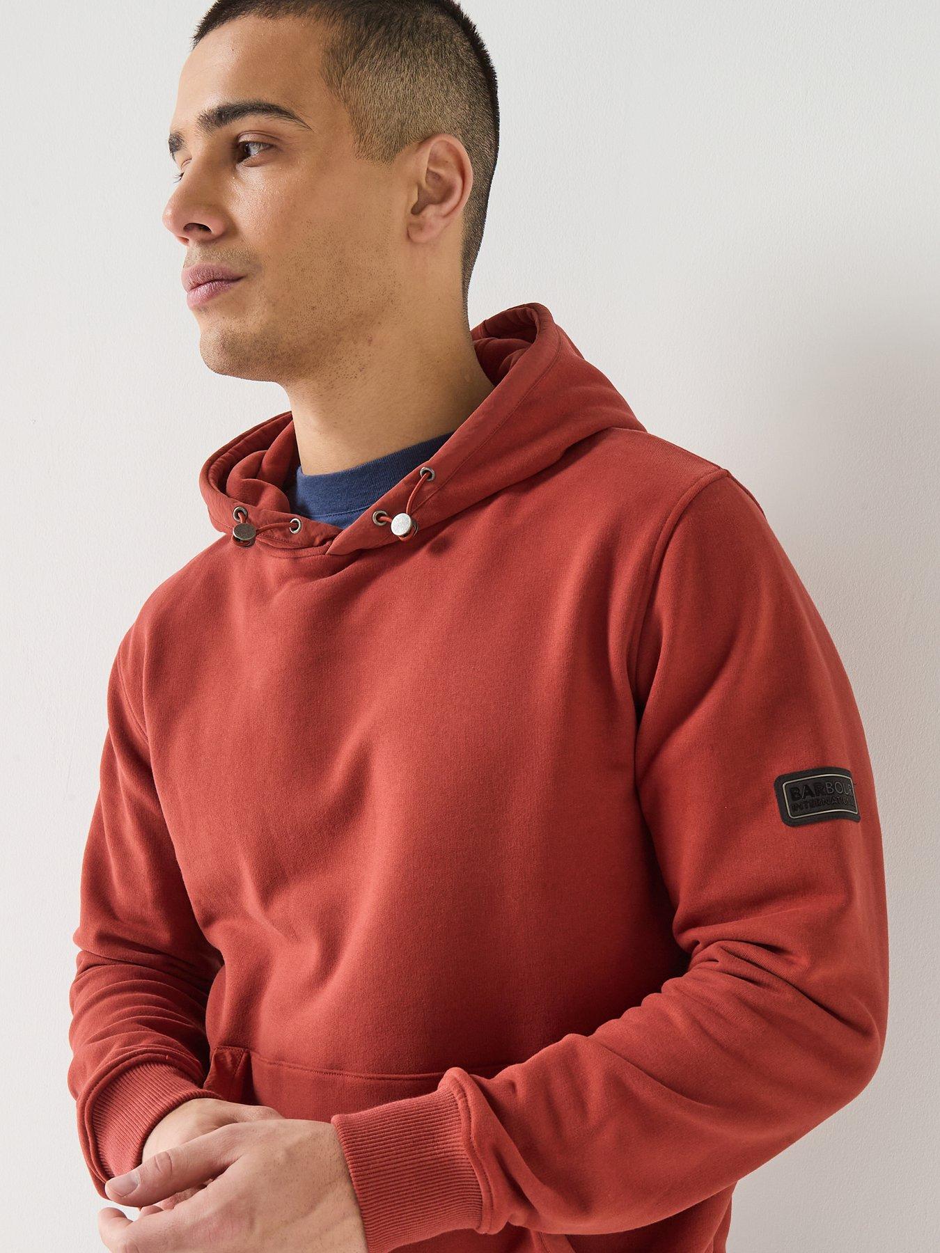  image of barbour-international-ehan-hoodie-dark-orange