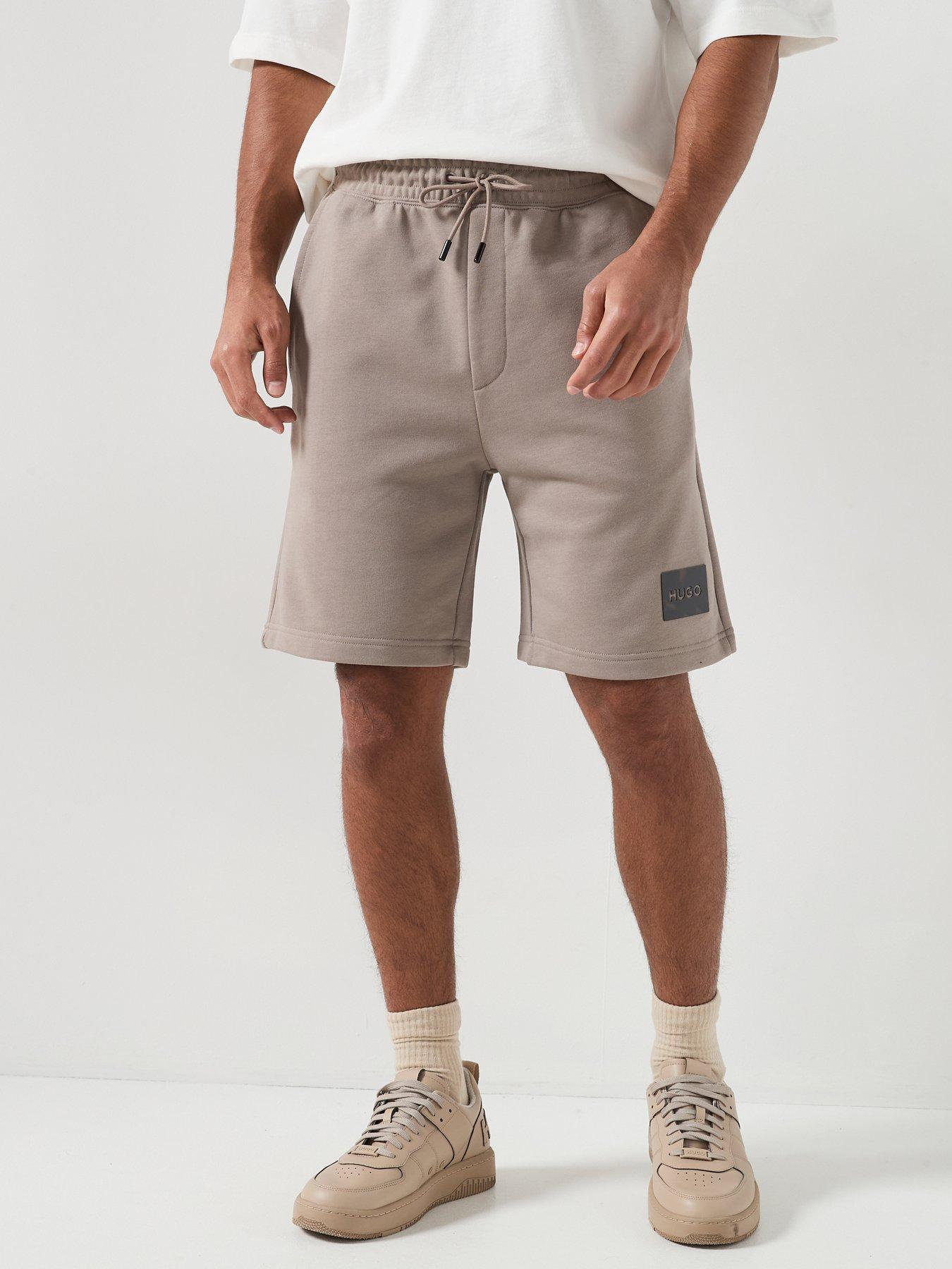 hugo-darix-relaxed-fit-jersey-shorts-light-brown