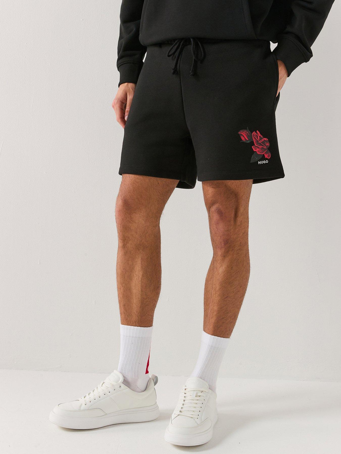 HUGO HUGO Dagety Relxed Fit Rose Jersey Shorts - Black