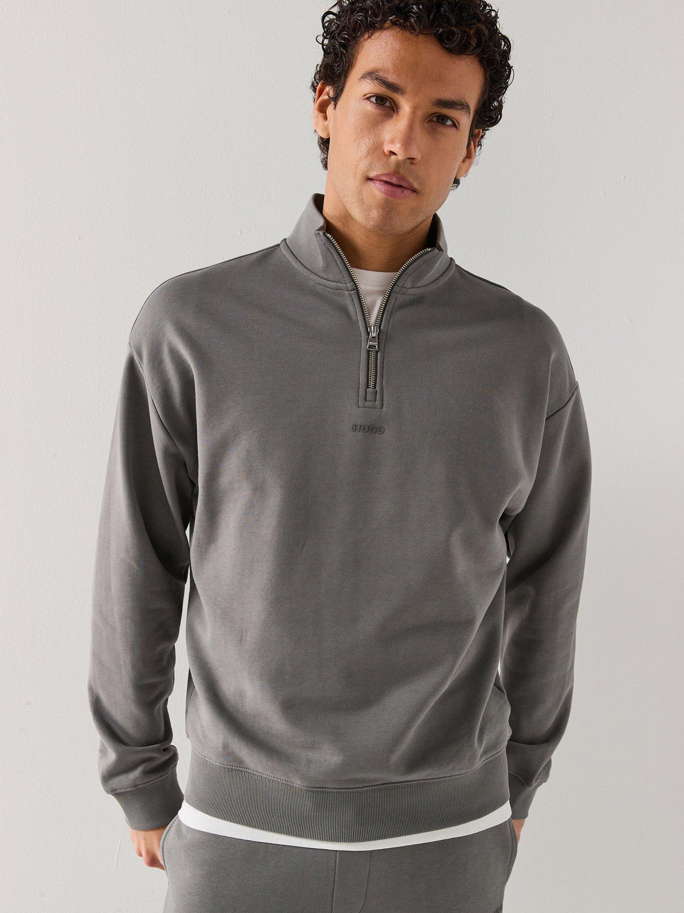 HUGO HUGO Durty244 Relaxed Fit 1/4 Zip Sweat - Dark Grey