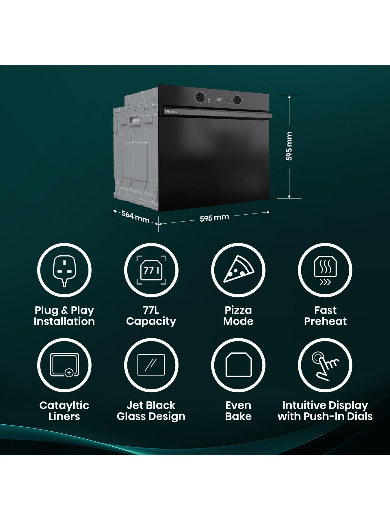  image of hisense-hi2-bi624cbpguk-built-in-electric-single-catalytic-plug-amp-play-oven-jet-black