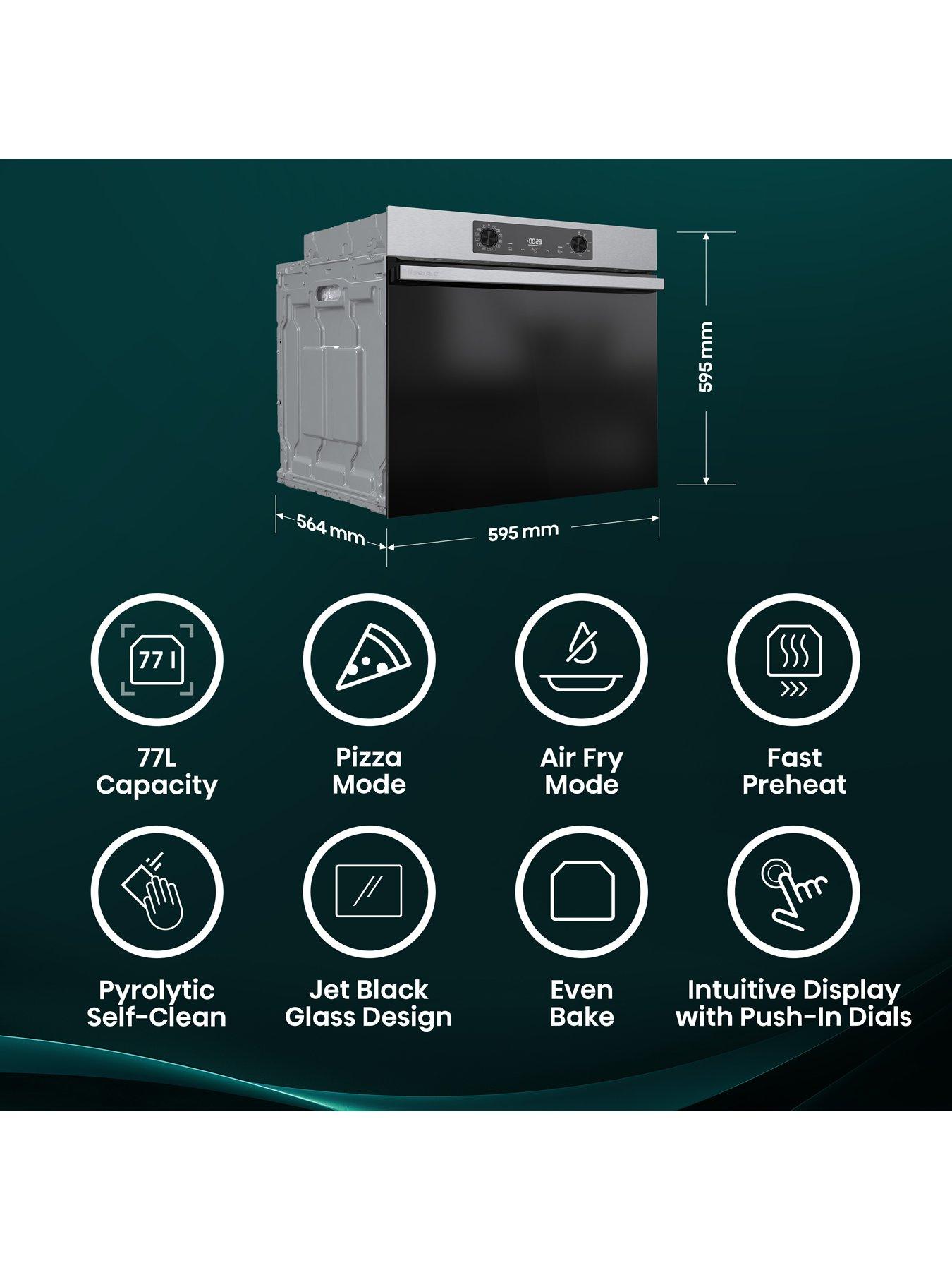  image of hisense-hi2-bi626pxupuk-built-in-electric-single-pyrolytic-oven-stainless-steelblack