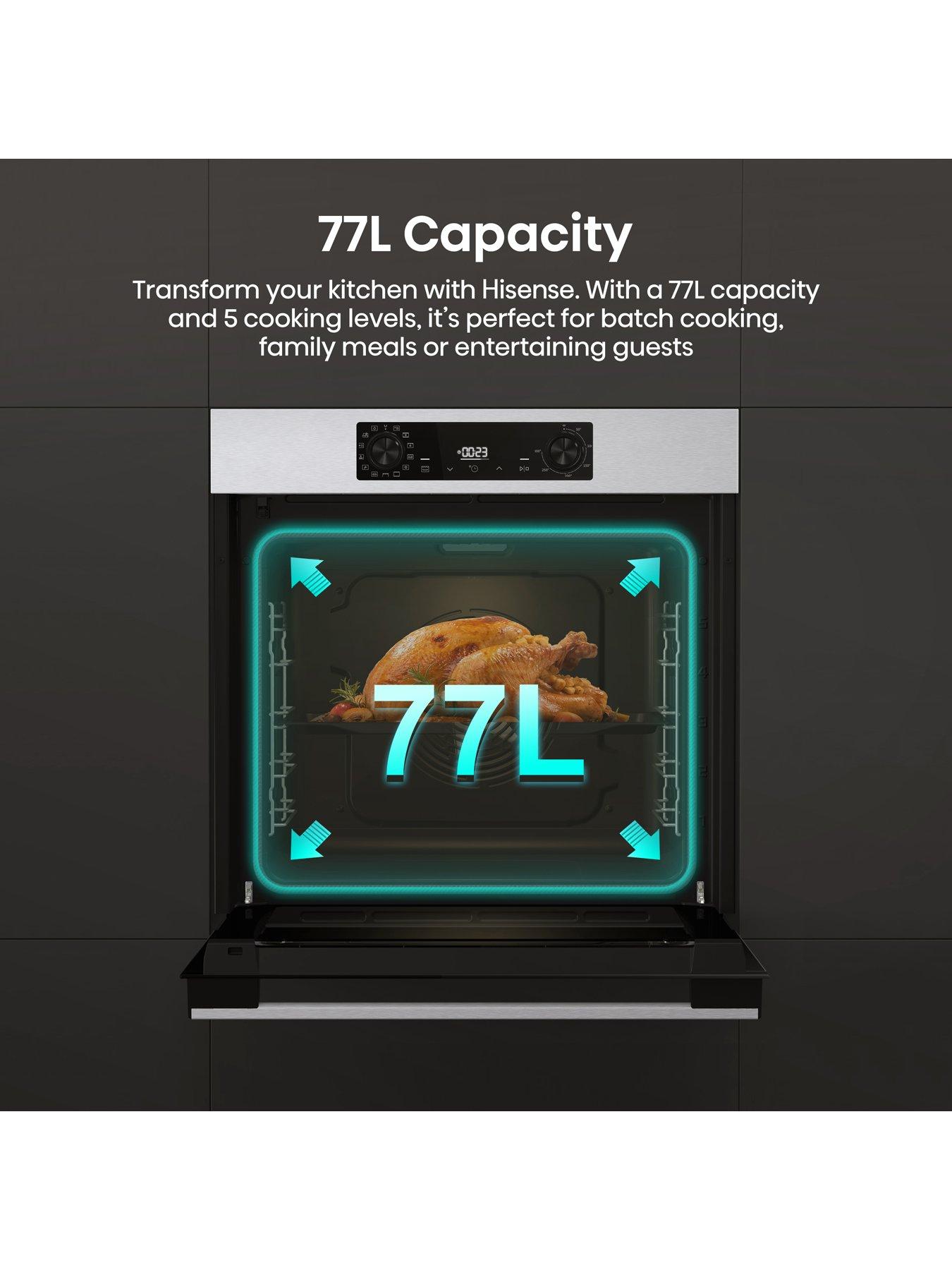  image of hisense-hi2-bi626pxupuk-built-in-electric-single-pyrolytic-oven-stainless-steelblack