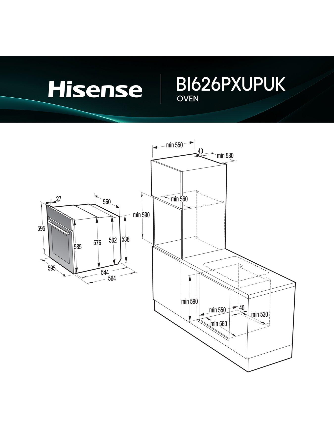 Image 6 of 7 of Hisense Hi2 BI626PXUPUK Built In Electric Single Pyrolytic Oven - Stainless Steel/Black