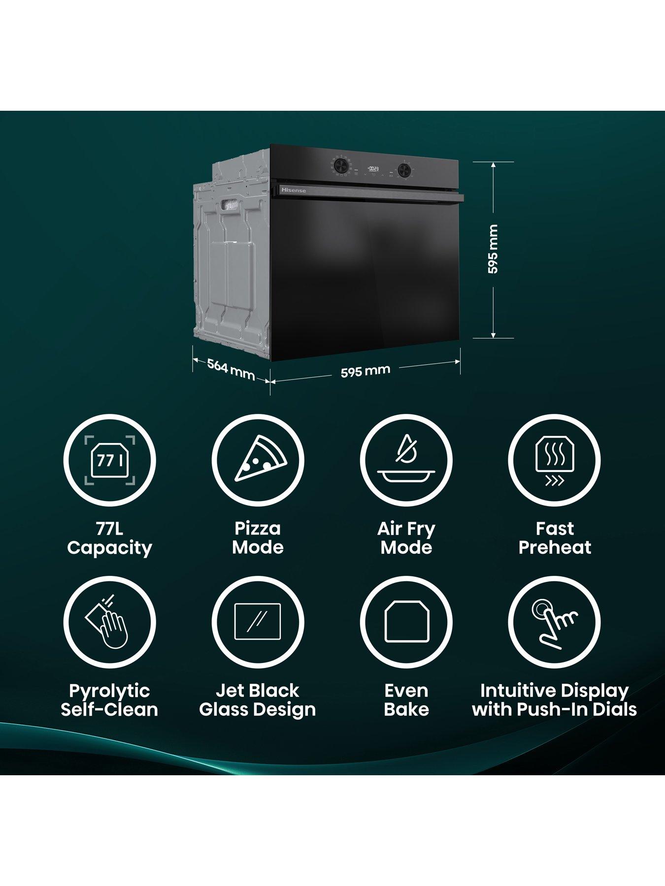 stillFront image of hisense-hi2-bi626pbupuk-built-in-electric-single-pyrolytic-oven-jet-black