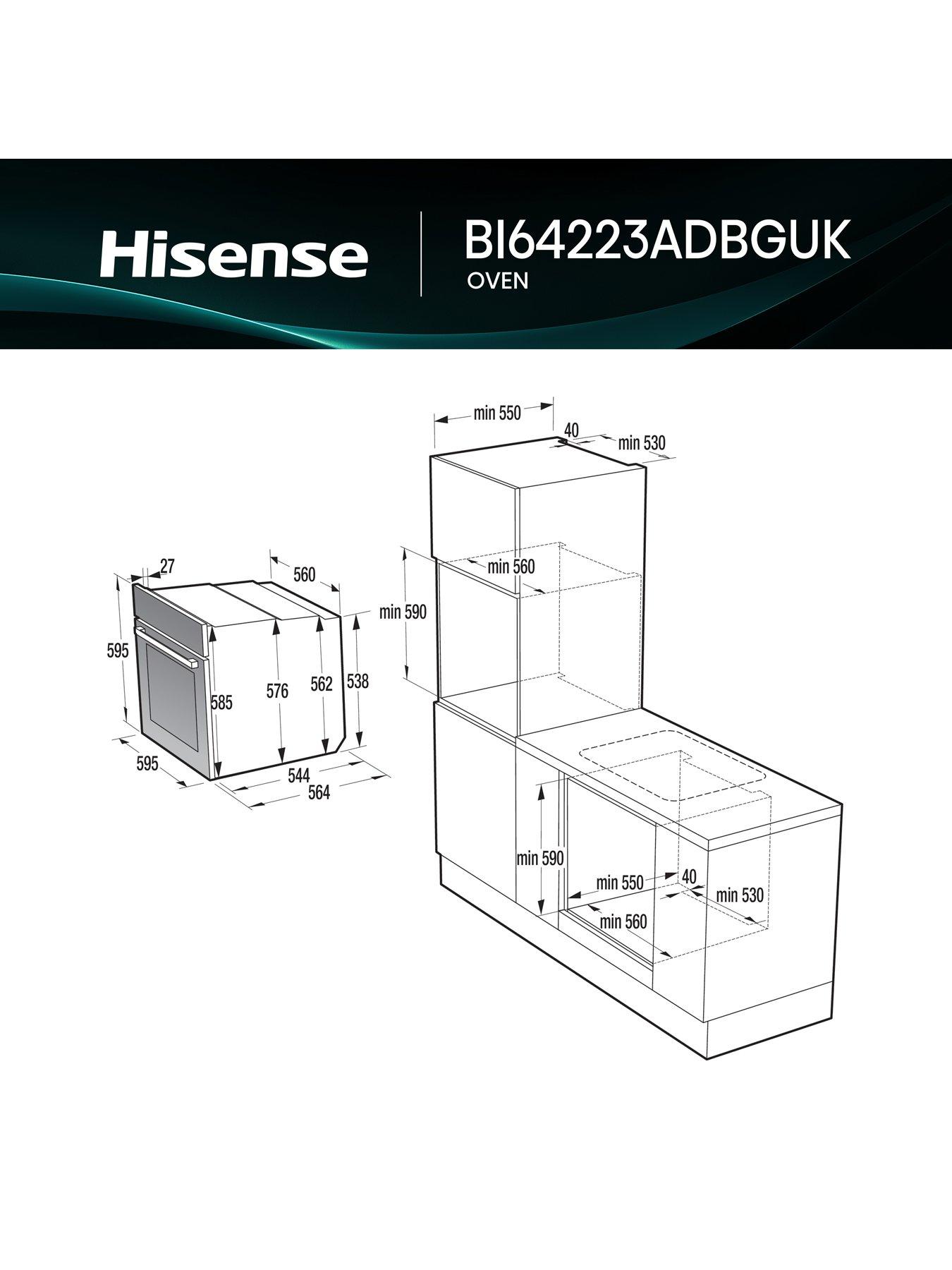  image of hisense-hi4-blackline-bi64223adbguk-built-in-electric-single-steam-oven-jet-black