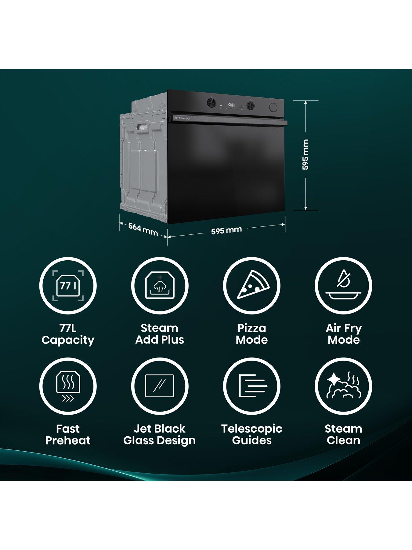  image of hisense-hi4-blackline-bsa66226adbguk-built-in-electric-single-steam-add-plus-oven-jet-black