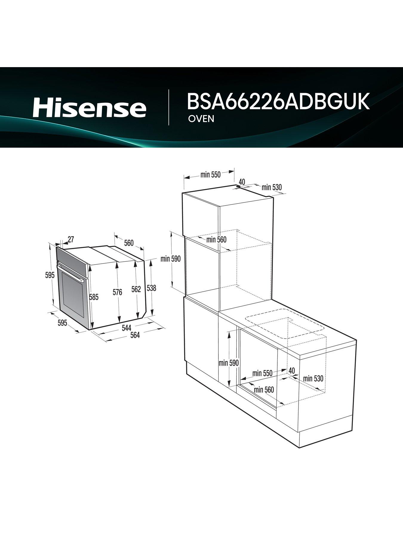  image of hisense-hi4-blackline-bsa66226adbguk-built-in-electric-single-steam-add-plus-oven-jet-black