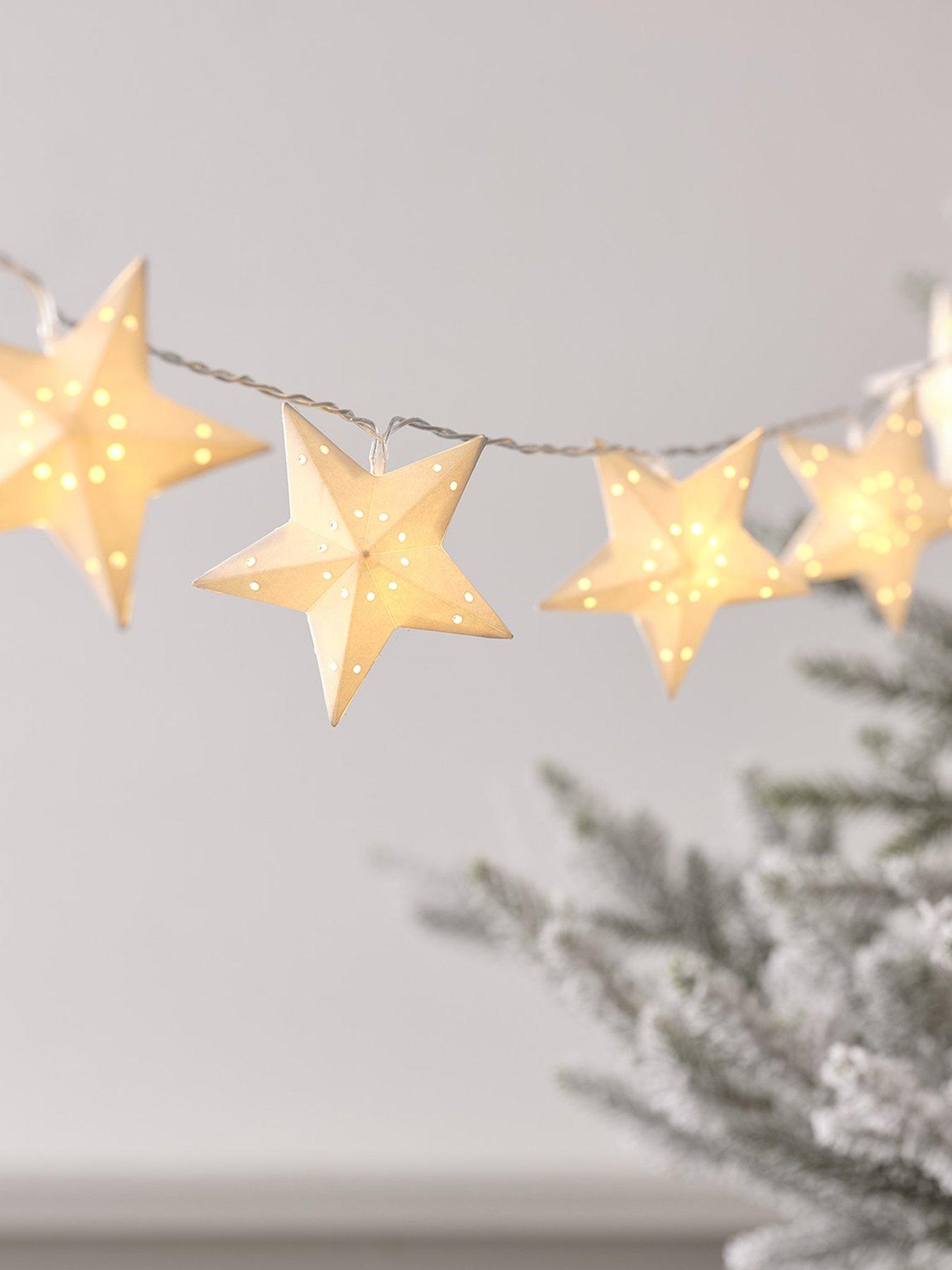 Lights4Fun 1.8m Paper Star Led Christmas String Lights