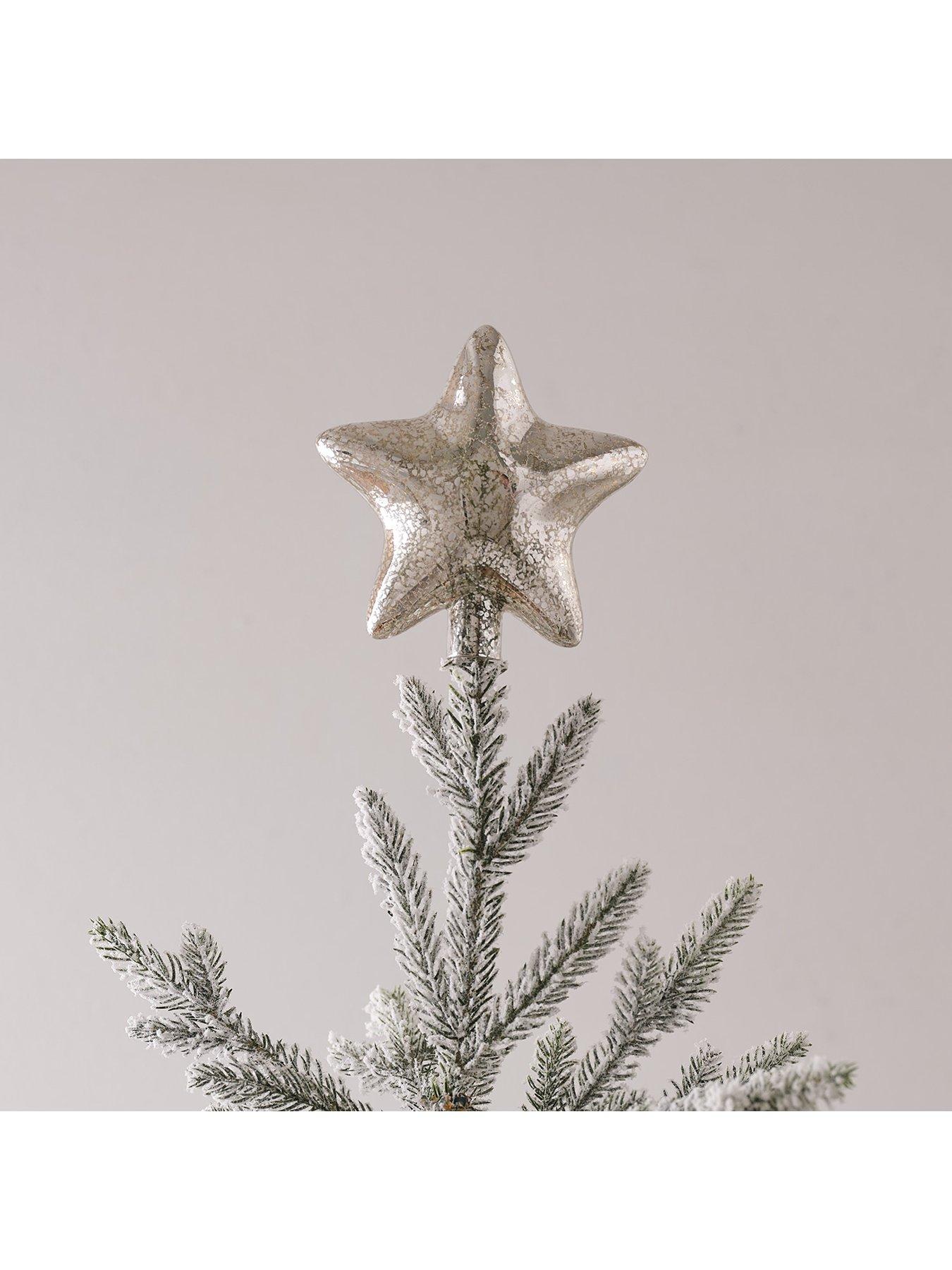  image of lights4fun-12cm-star-shaped-glass-tree-topper