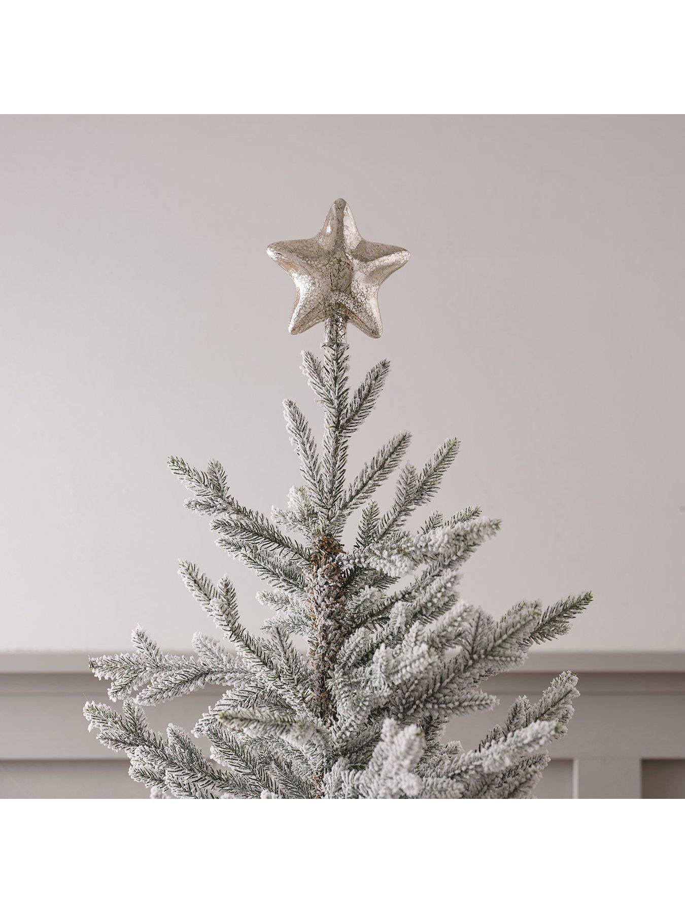  image of lights4fun-12cm-star-shaped-glass-tree-topper