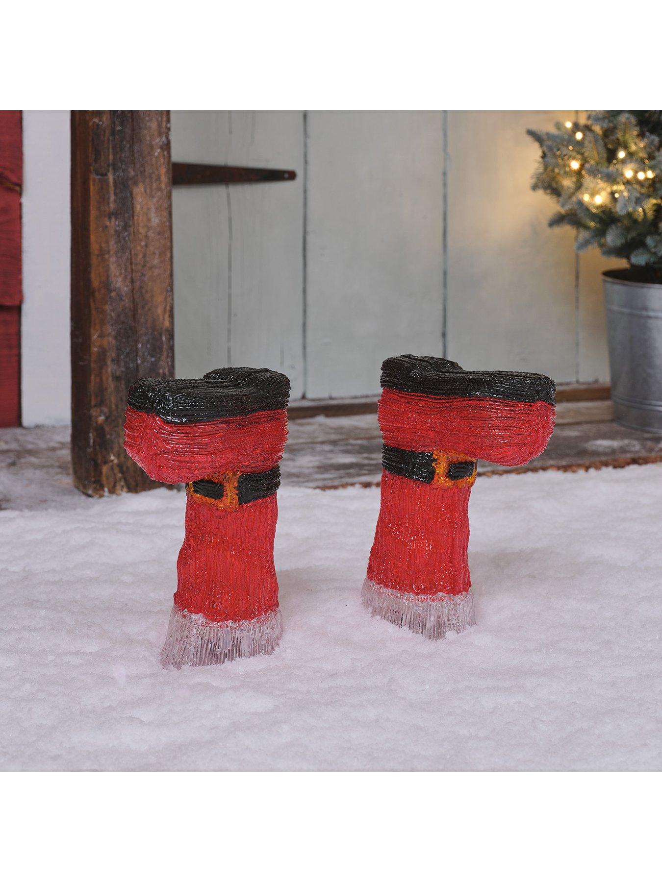  image of lights4fun-set-of-2-santa-boot-acrylic-stake-lights