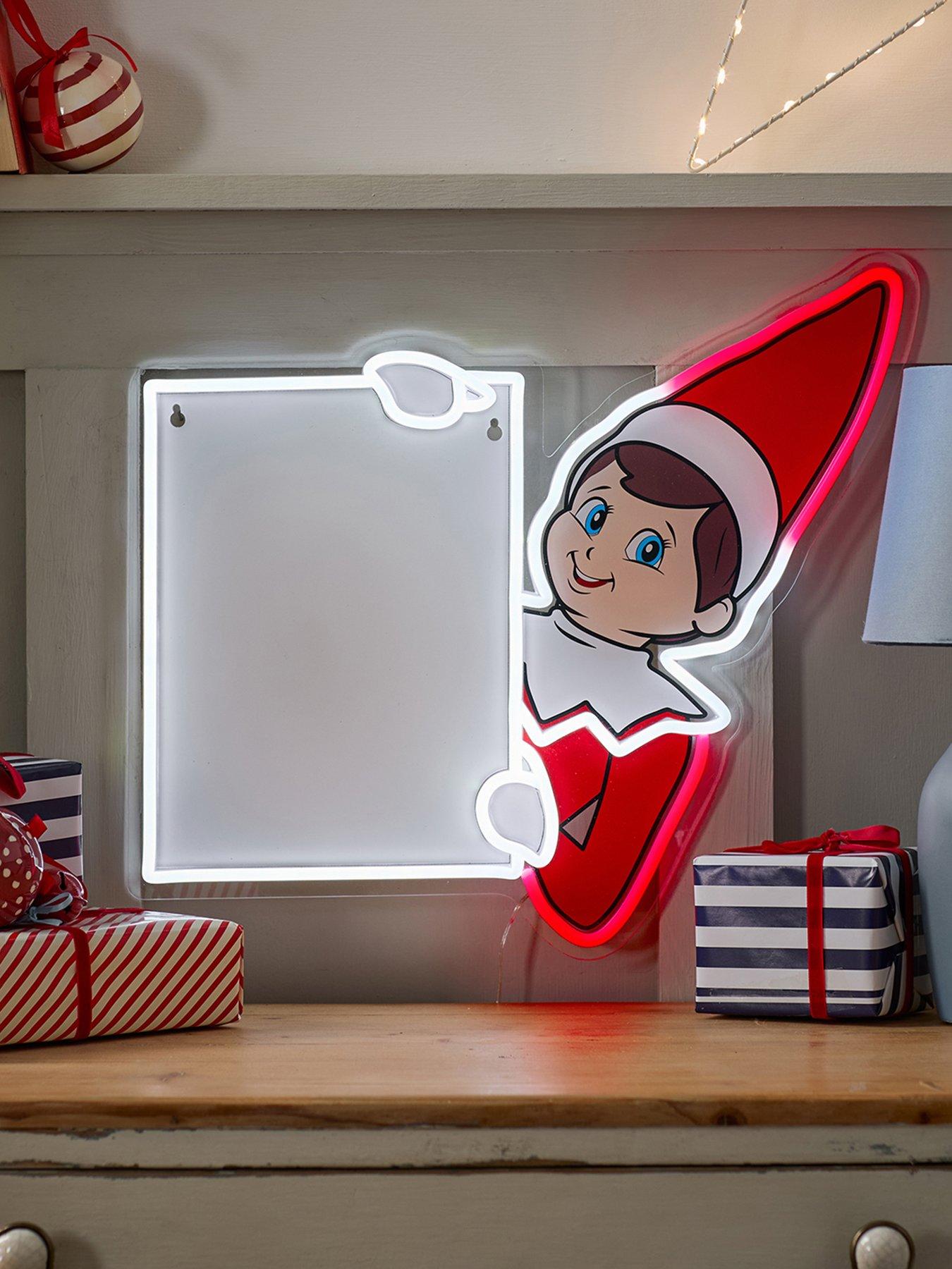  image of lights4fun-the-elf-on-the-shelf-led-neon-wipe-clean-whiteboard-sign