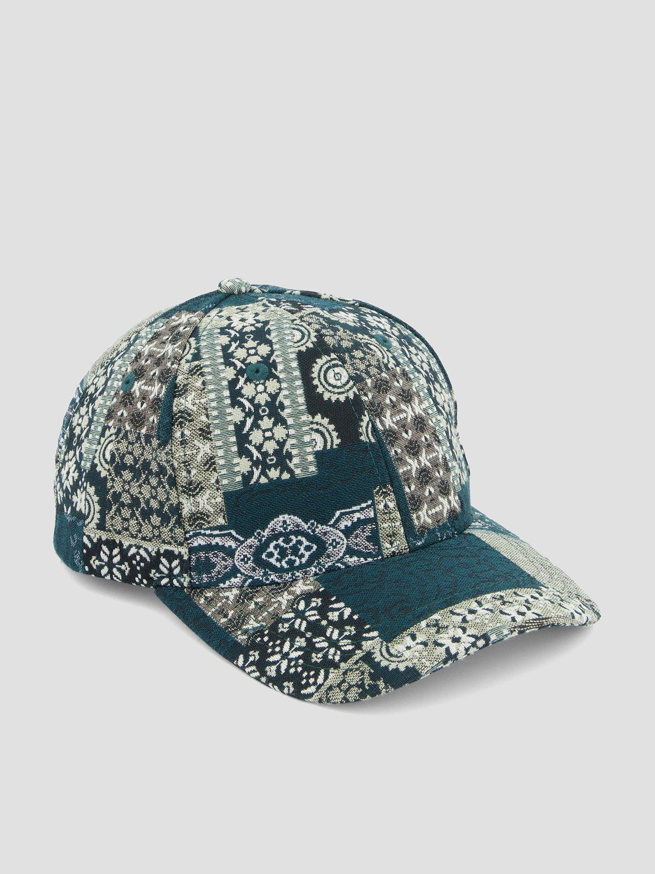 Les Deux Patchwork Jacquard Snapback Baseball Cap - Dark Green