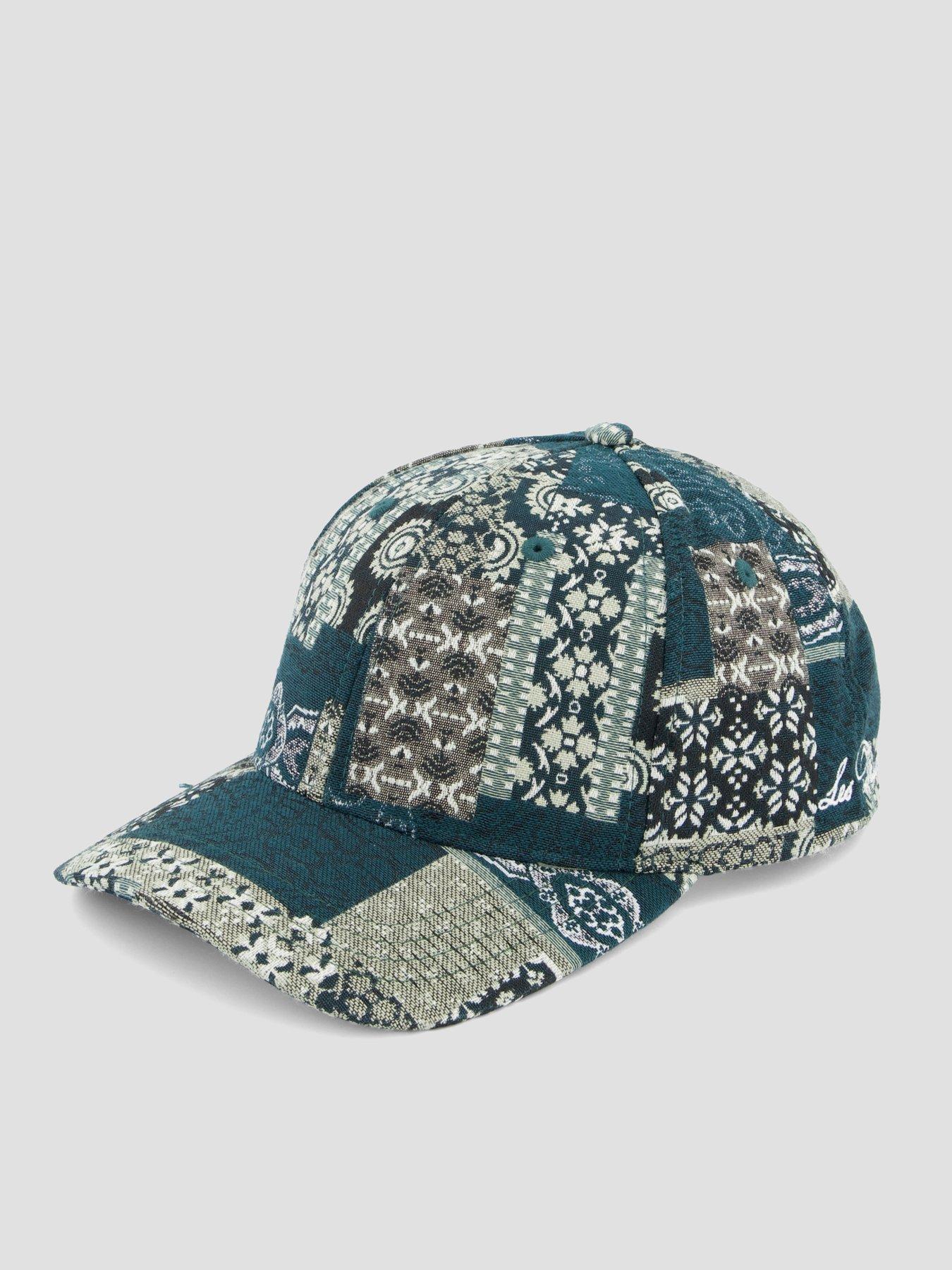 Image 2 of 5 of Les Deux Patchwork Jacquard Baseball Cap - Dark Green