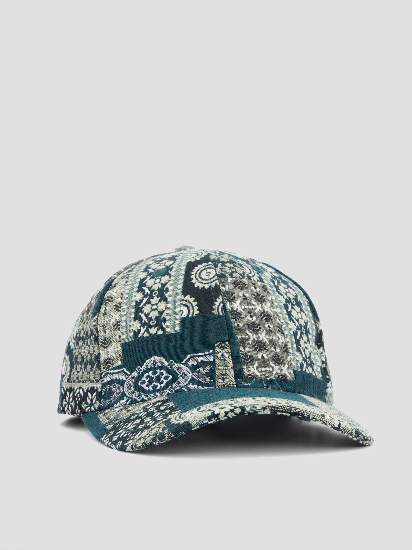Image 3 of 5 of Les Deux Patchwork Jacquard Baseball Cap - Dark Green