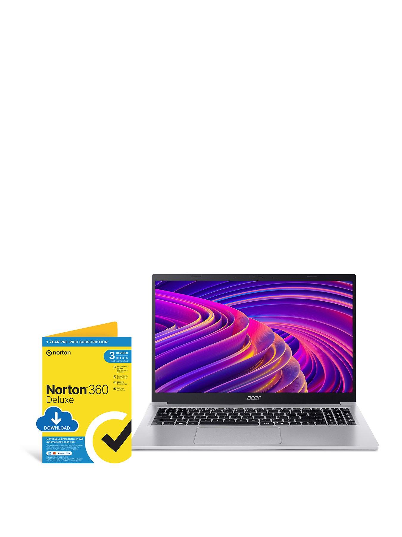 Acer Aspire Lite 14 Laptop -14in FHD, Intel N150, 4GB RAM,128GB SSD, with Norton 360 Deluxe - Silver